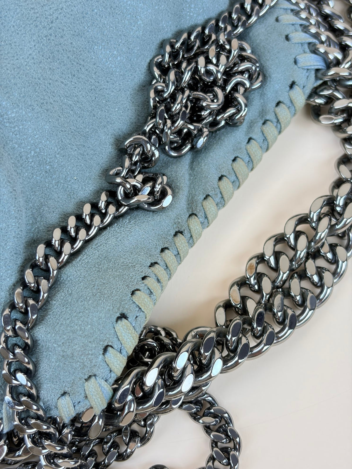 Stella Mccartney light blue Falabella mini tote bag