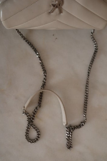 YSL Light Beige Loulou Chain Bag