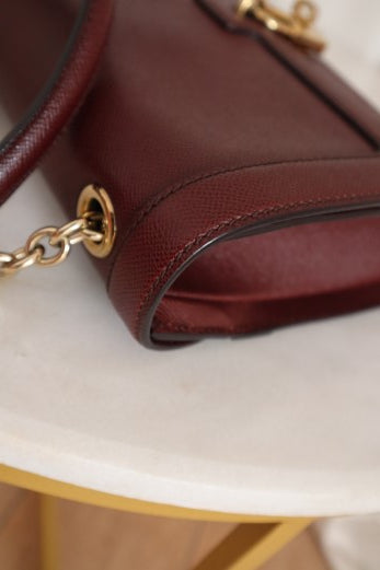 Dolce & Gabbana Burgundy Padlock Shoulder Bag