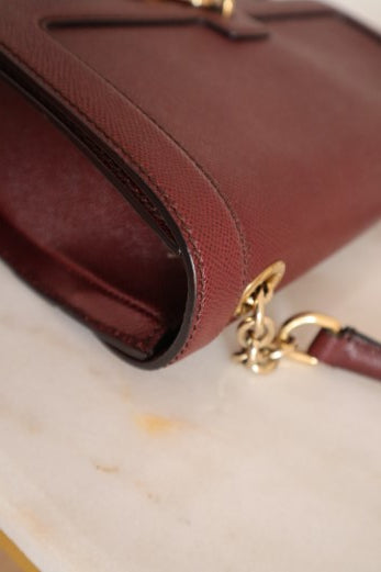 Dolce & Gabbana Burgundy Padlock Shoulder Bag