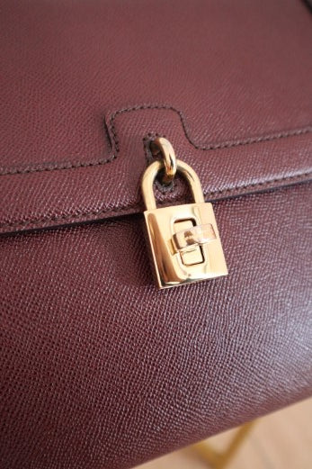 Dolce & Gabbana Burgundy Padlock Shoulder Bag