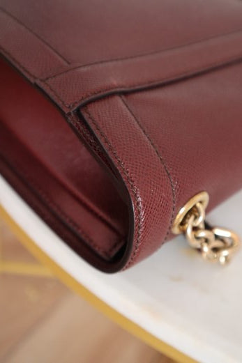 Dolce & Gabbana Burgundy Padlock Shoulder Bag