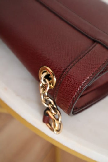 Dolce & Gabbana Burgundy Padlock Shoulder Bag