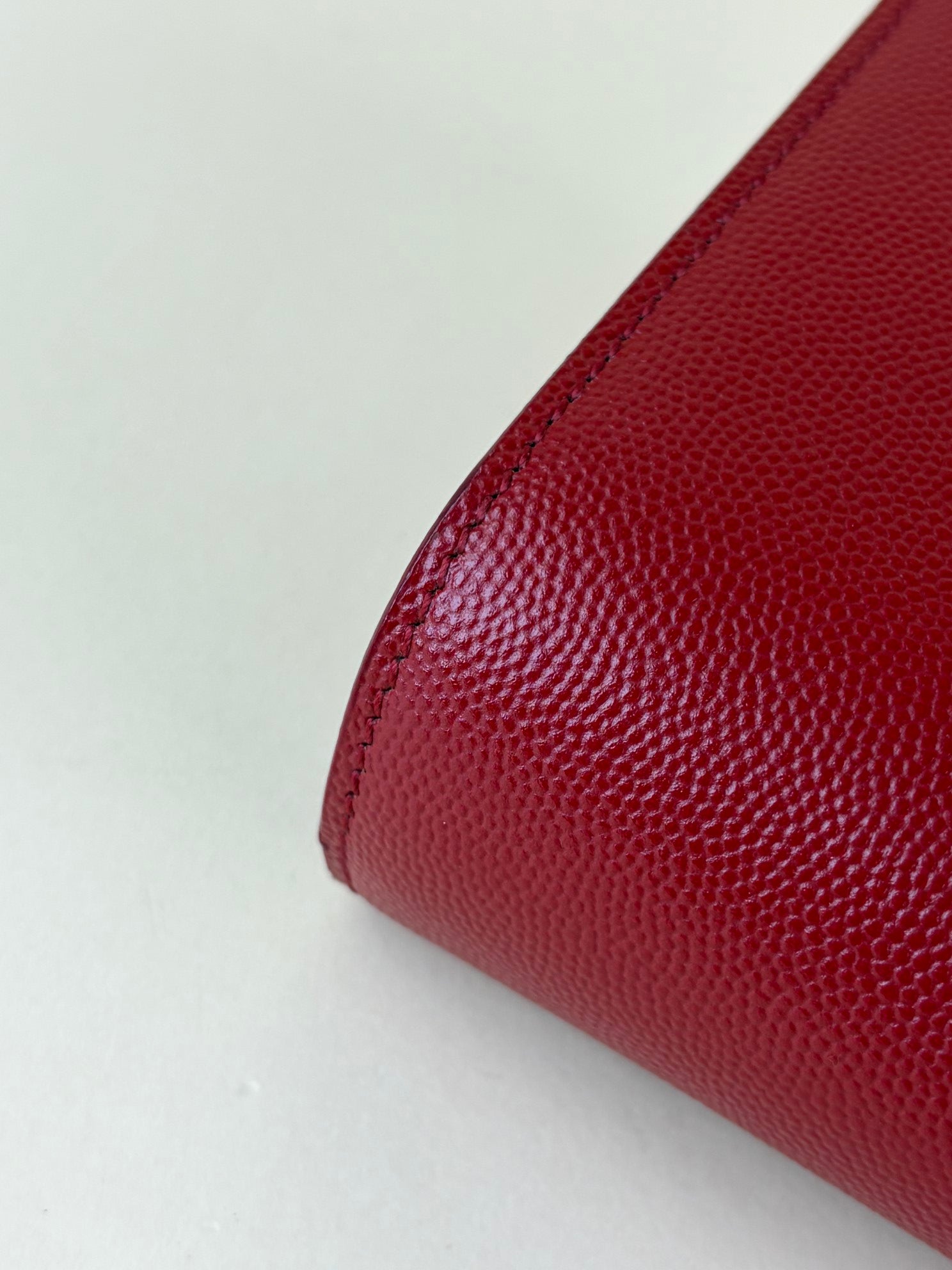 YSL Red Classic Monogram Cassandre Flap Clutch