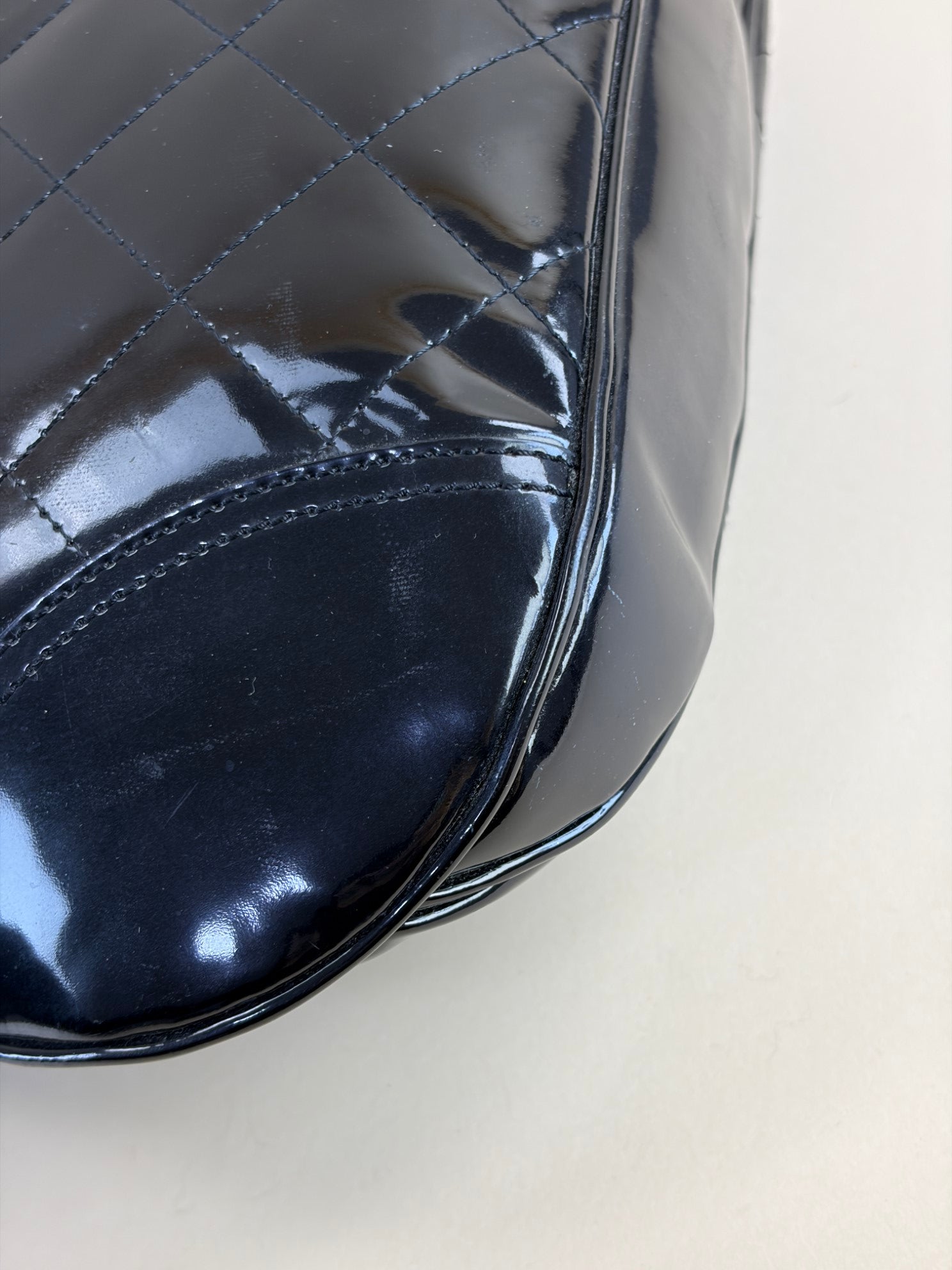 Burberry black quilted patent Brooke hobo bag