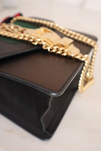 Gucci Black Sylvie Chain Mini Crossbody Bag