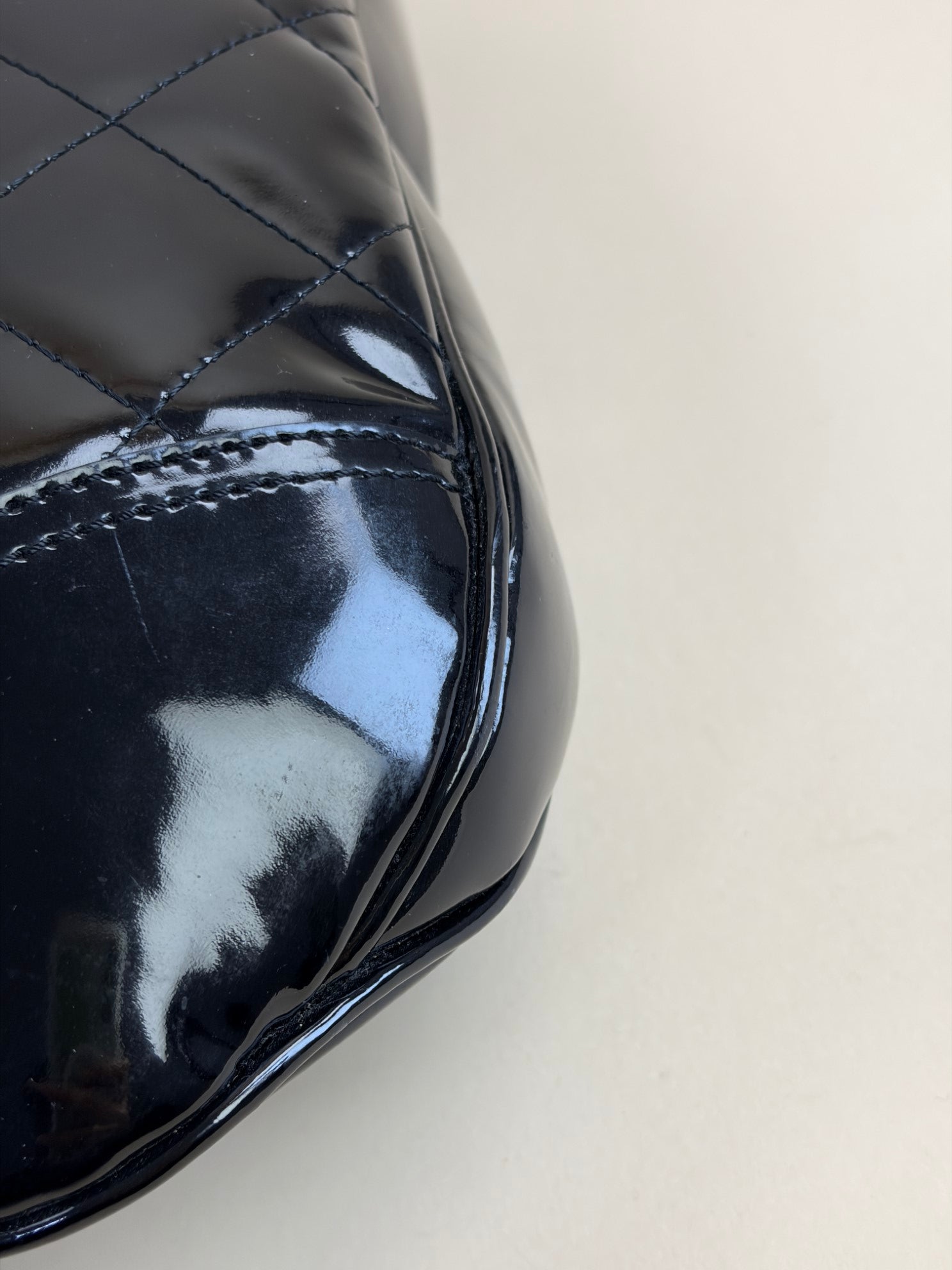 Burberry black quilted patent Brooke hobo bag