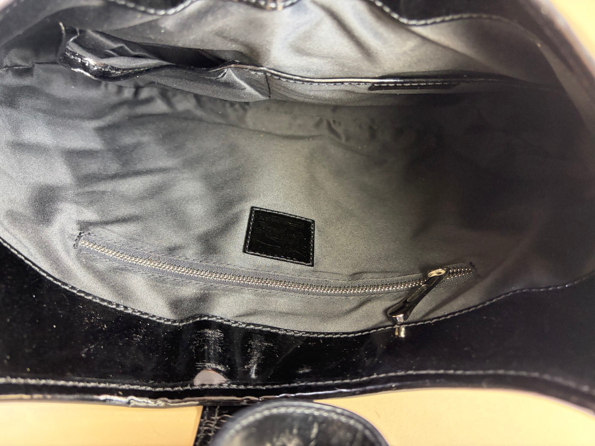 Burberry black quilted patent Brooke hobo bag