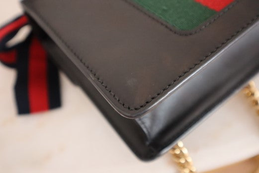 Gucci Black Sylvie Chain Mini Crossbody Bag