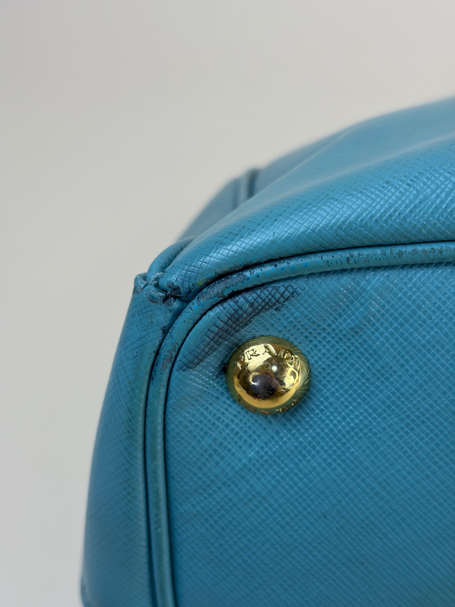 Prada Light Green Double Zipper Bag with Strap