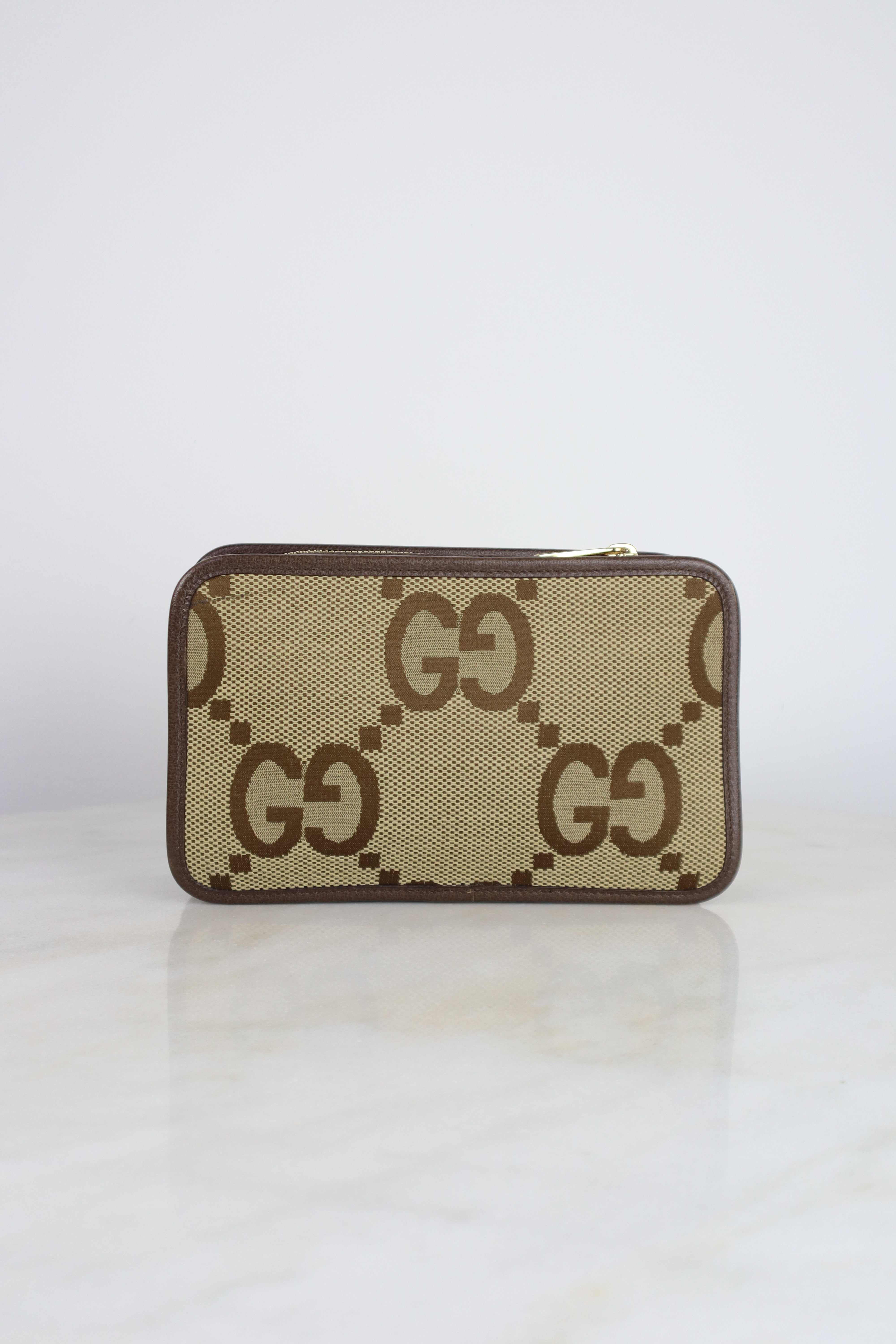 Gucci Ebony Jumbo GG Cross Zip Camera Bag
