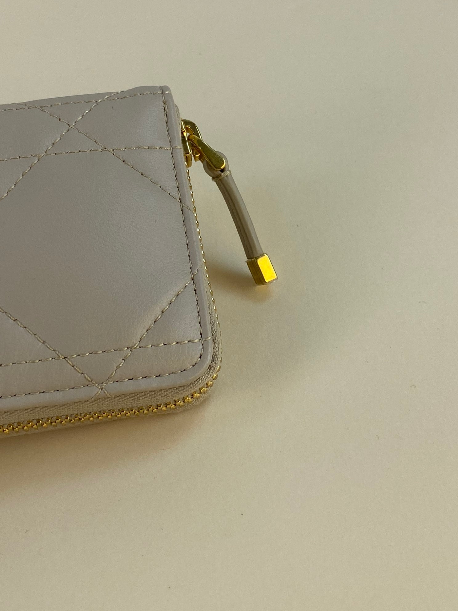 Christian Dior Beige Miss Caro Voyageur Slim Wallet