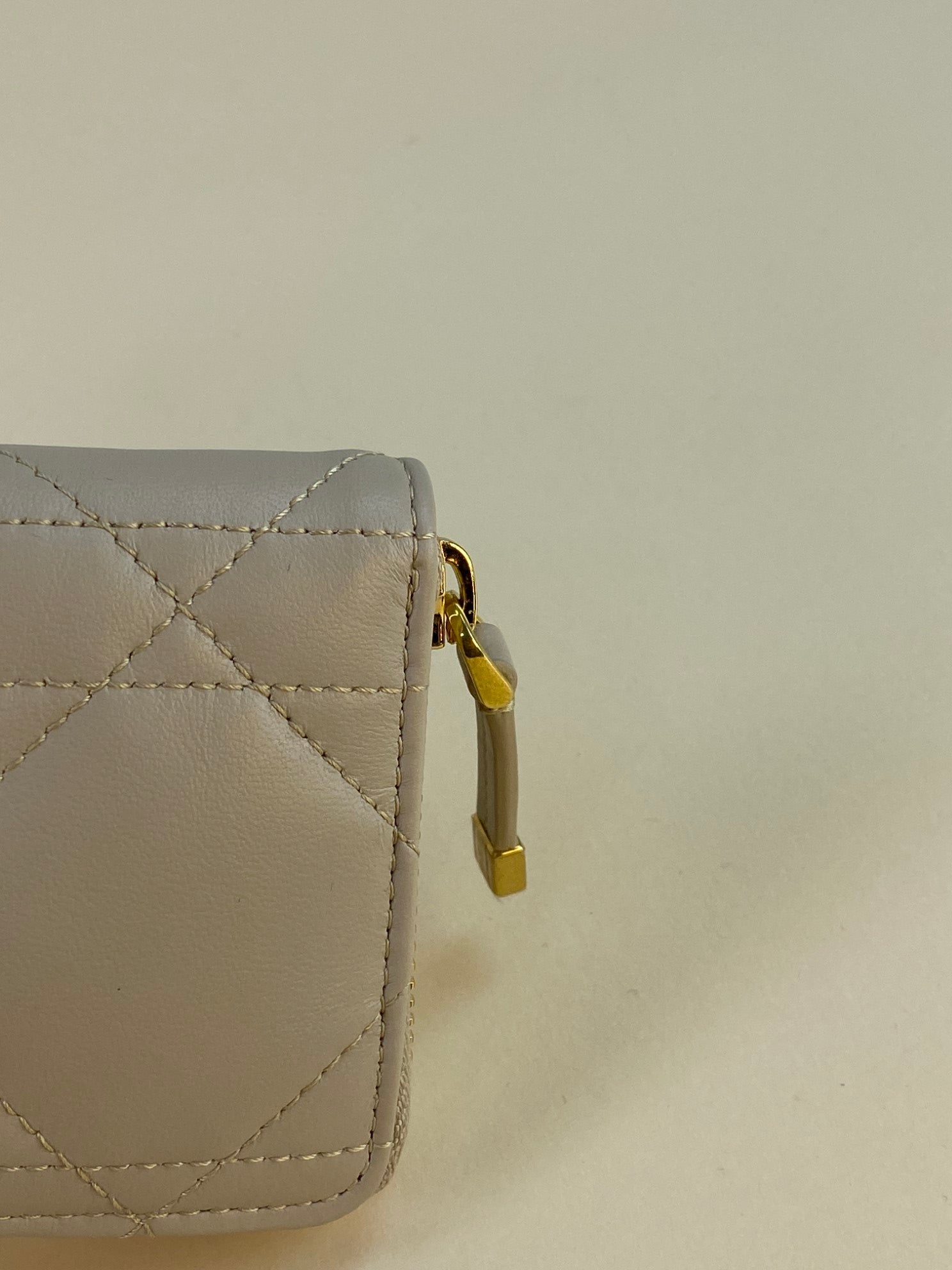 Christian Dior Beige Miss Caro Voyageur Slim Wallet