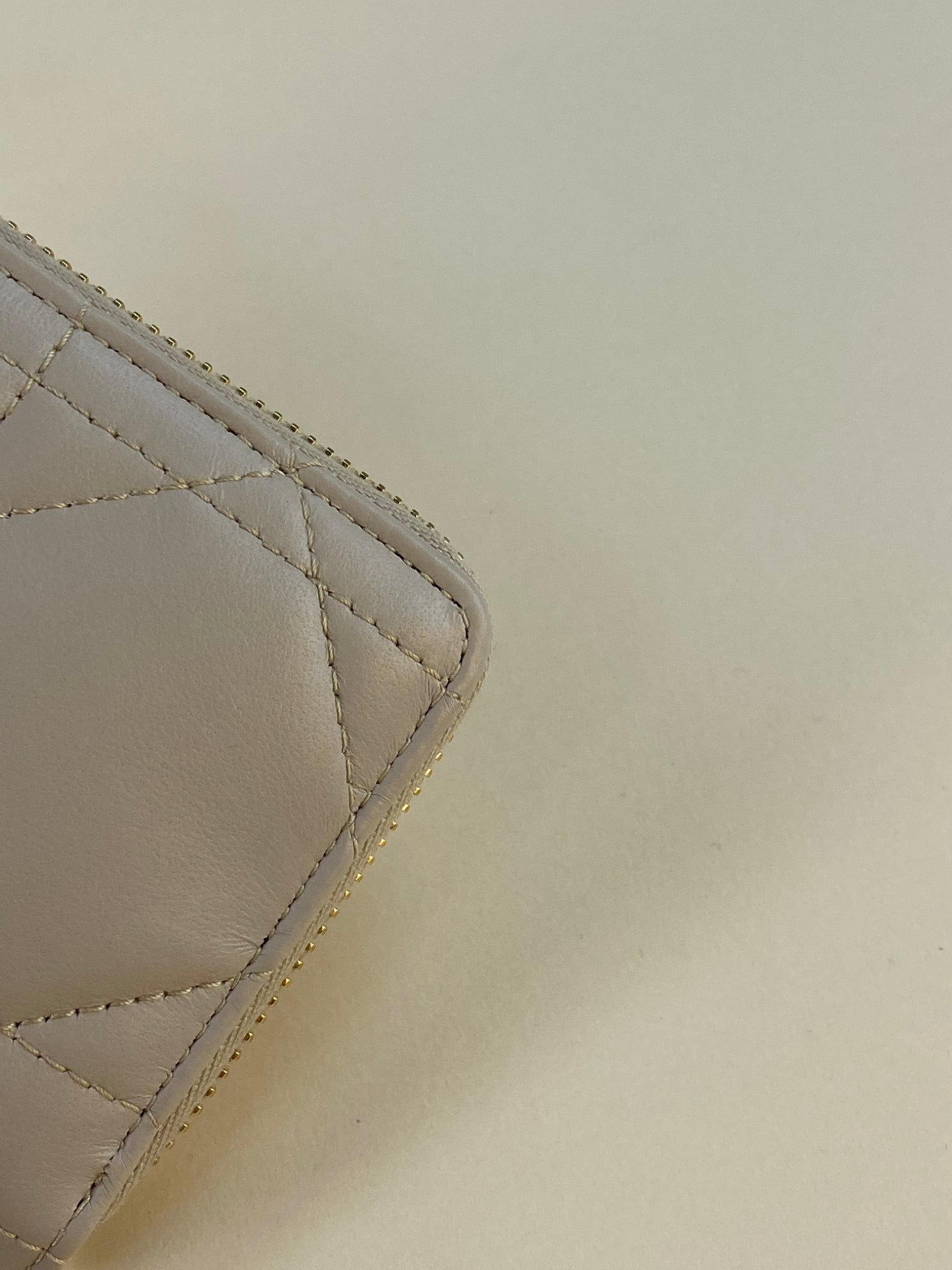 Christian Dior Beige Miss Caro Voyageur Slim Wallet