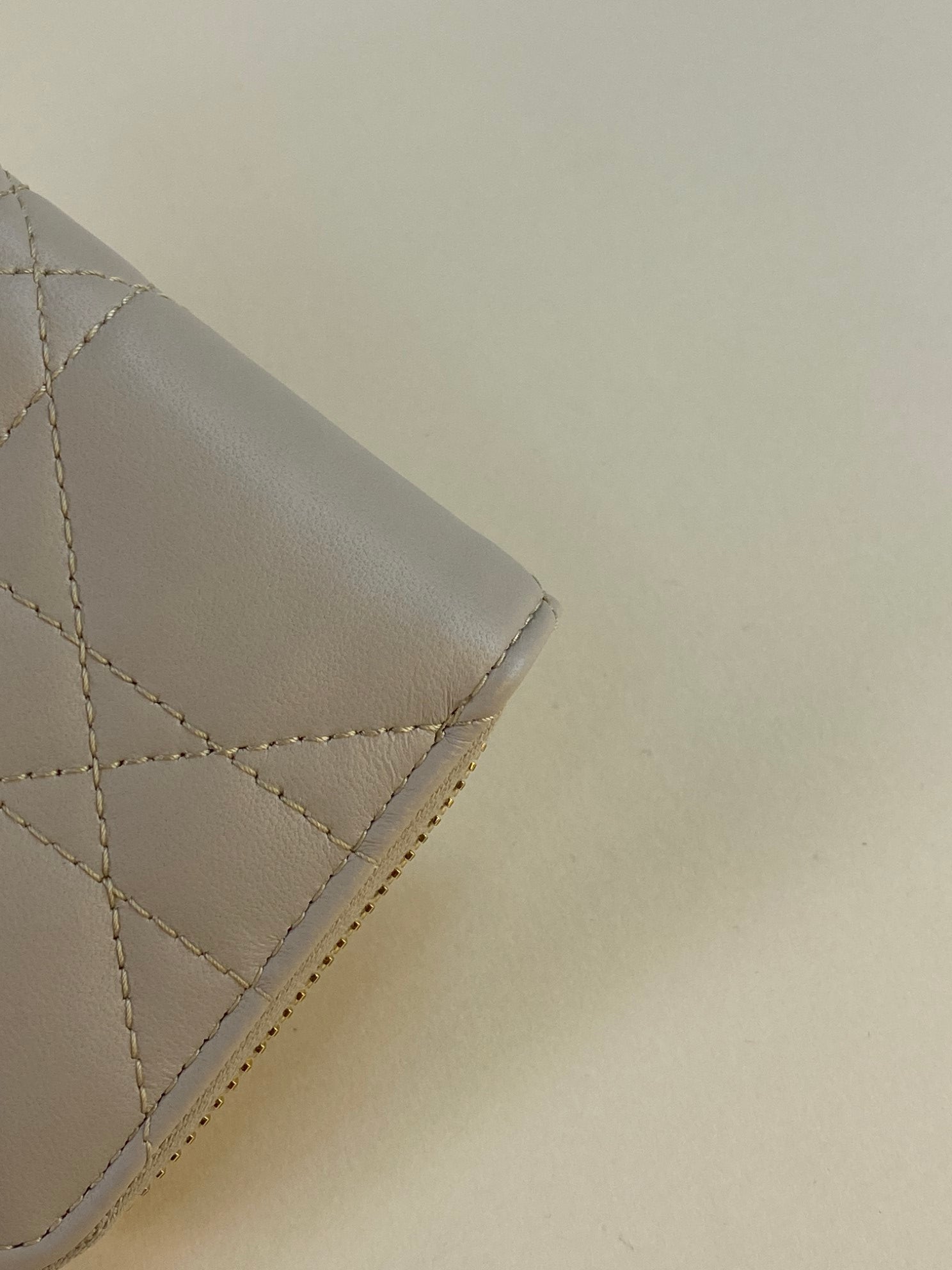 Christian Dior Beige Miss Caro Voyageur Slim Wallet