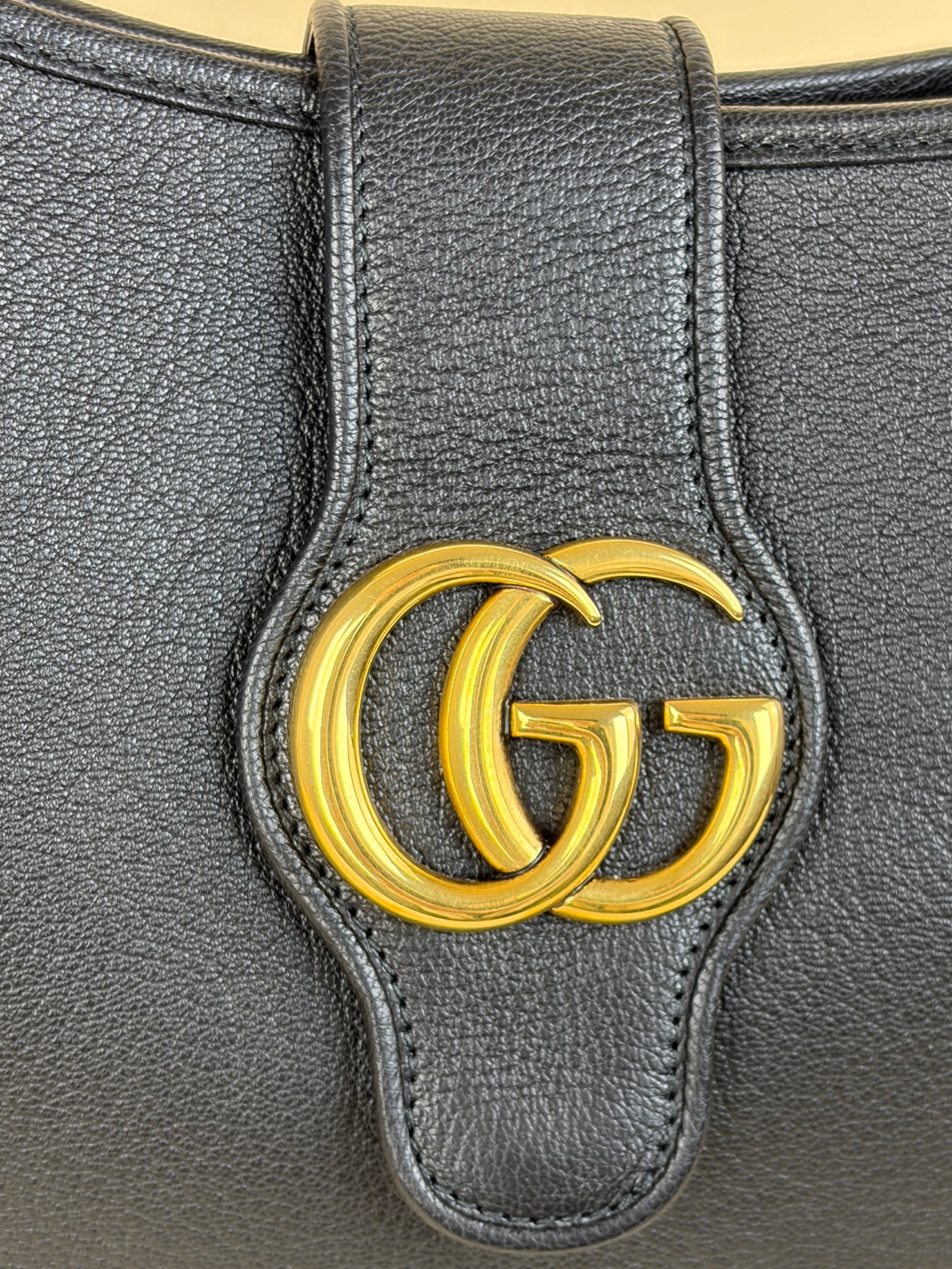 Gucci Black Aphrodite Large Shoulder Bag with Strap