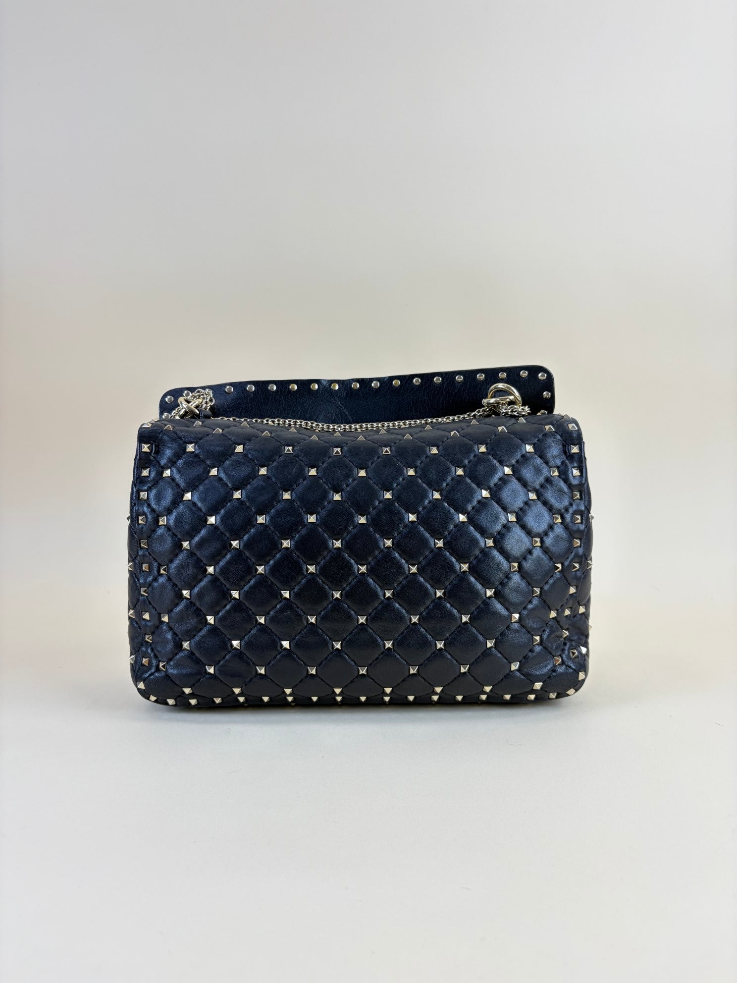 Valentino black quilted Nappa leather rock stud spike large