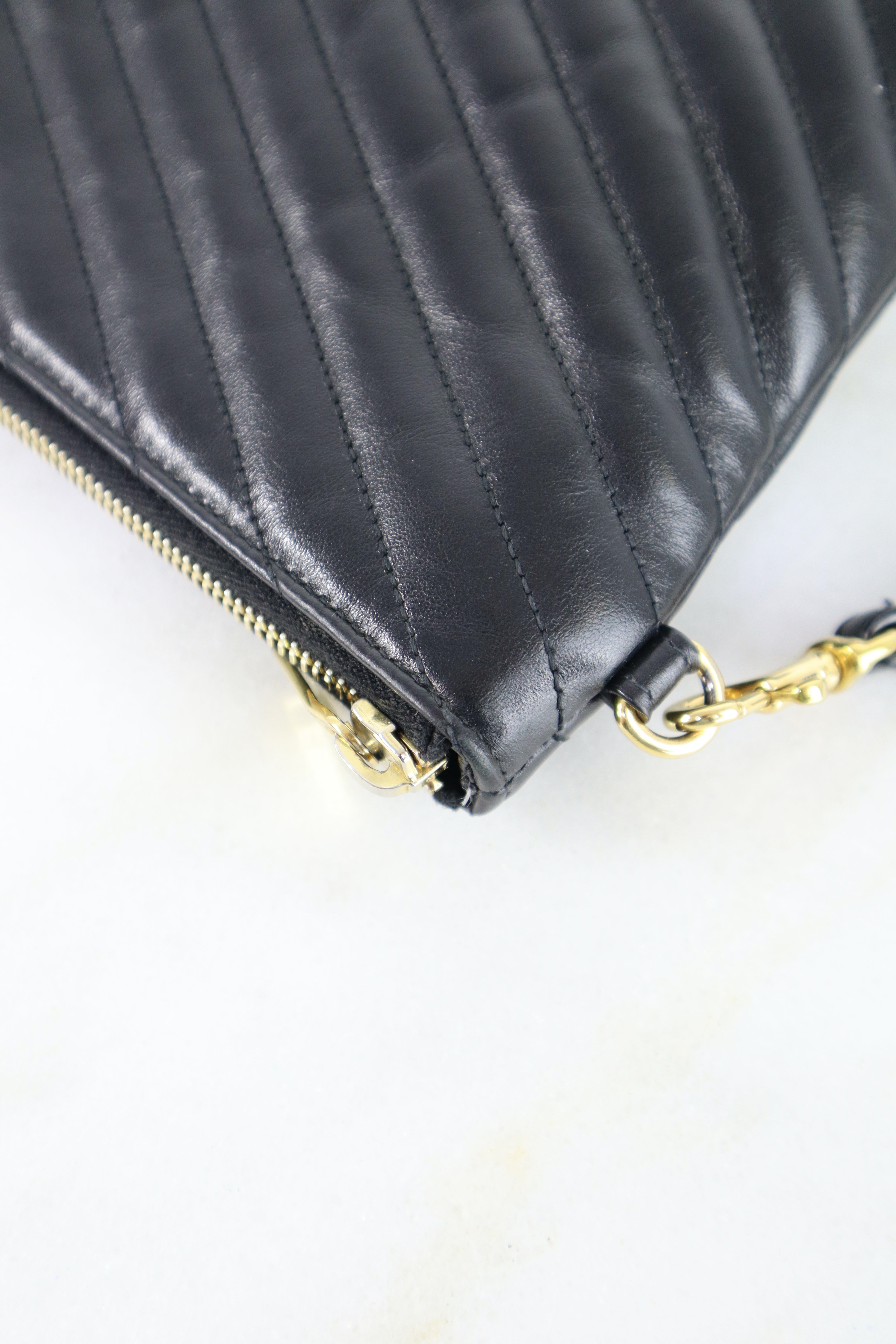 YSL Black Cassandre Classic Tablet Clutch