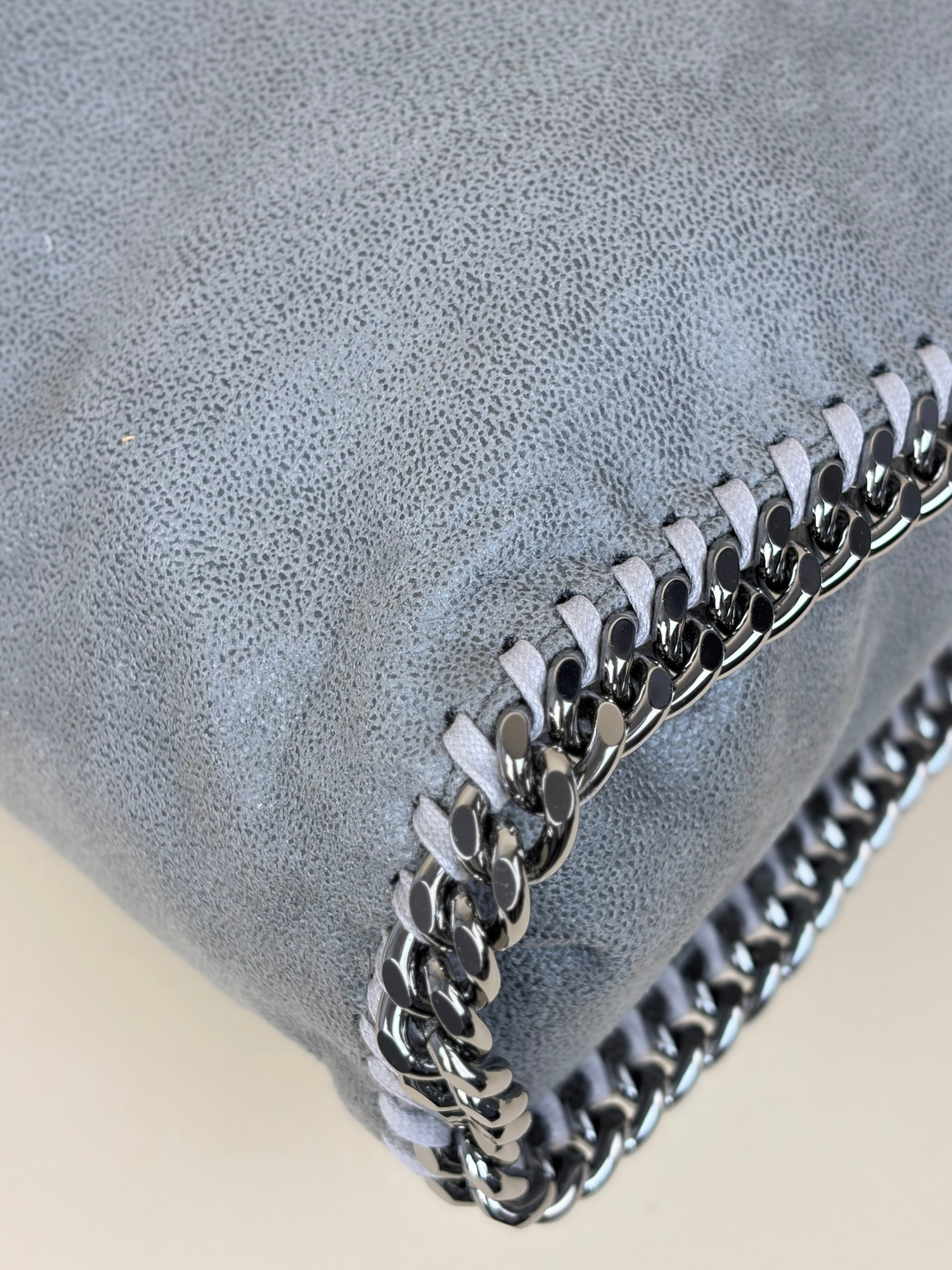 Stella Mccartney Grey Falabella Fold Over Tote Bag