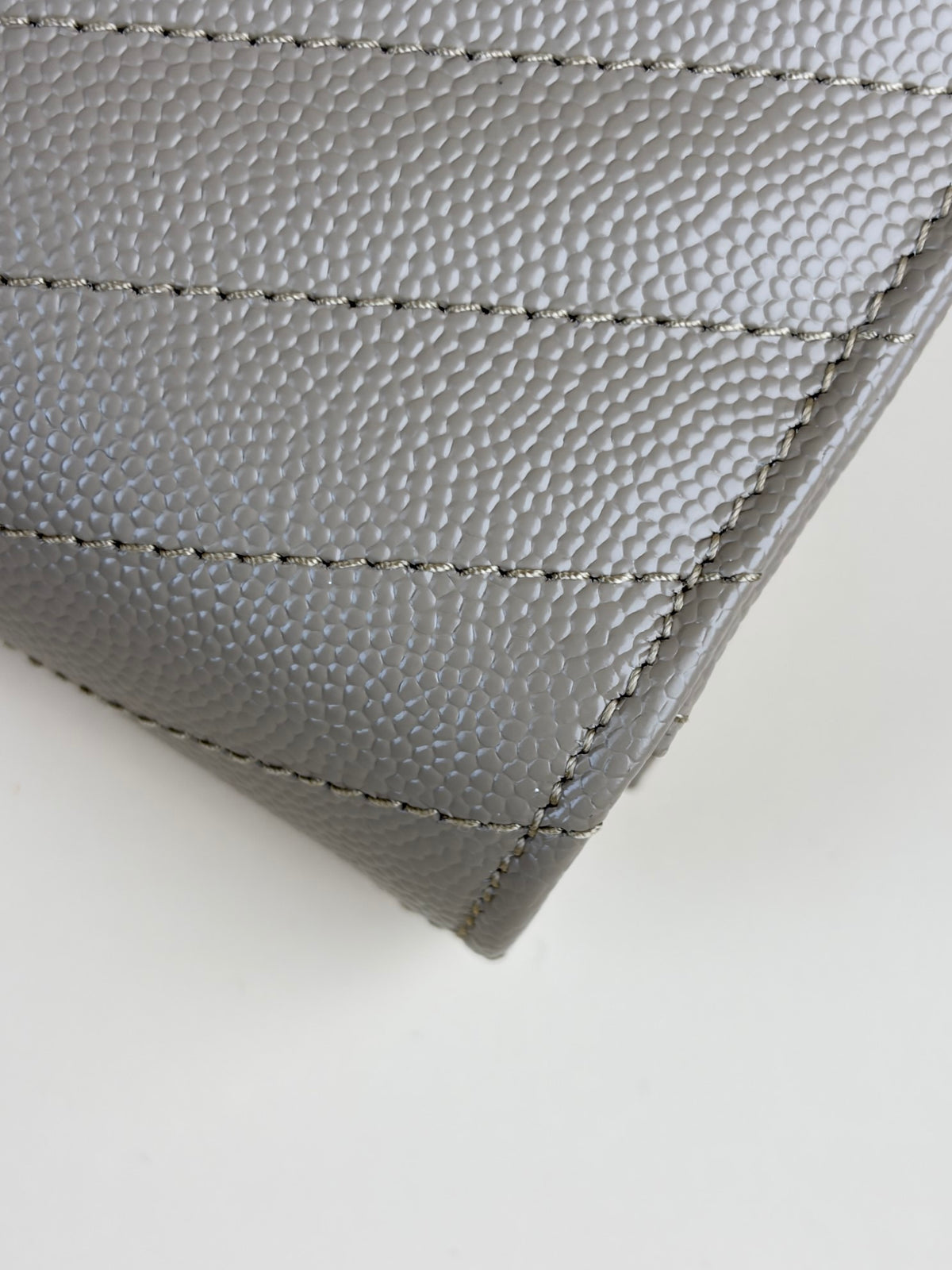 YSL dark beige grain de Poudre leather Cassandre envelope