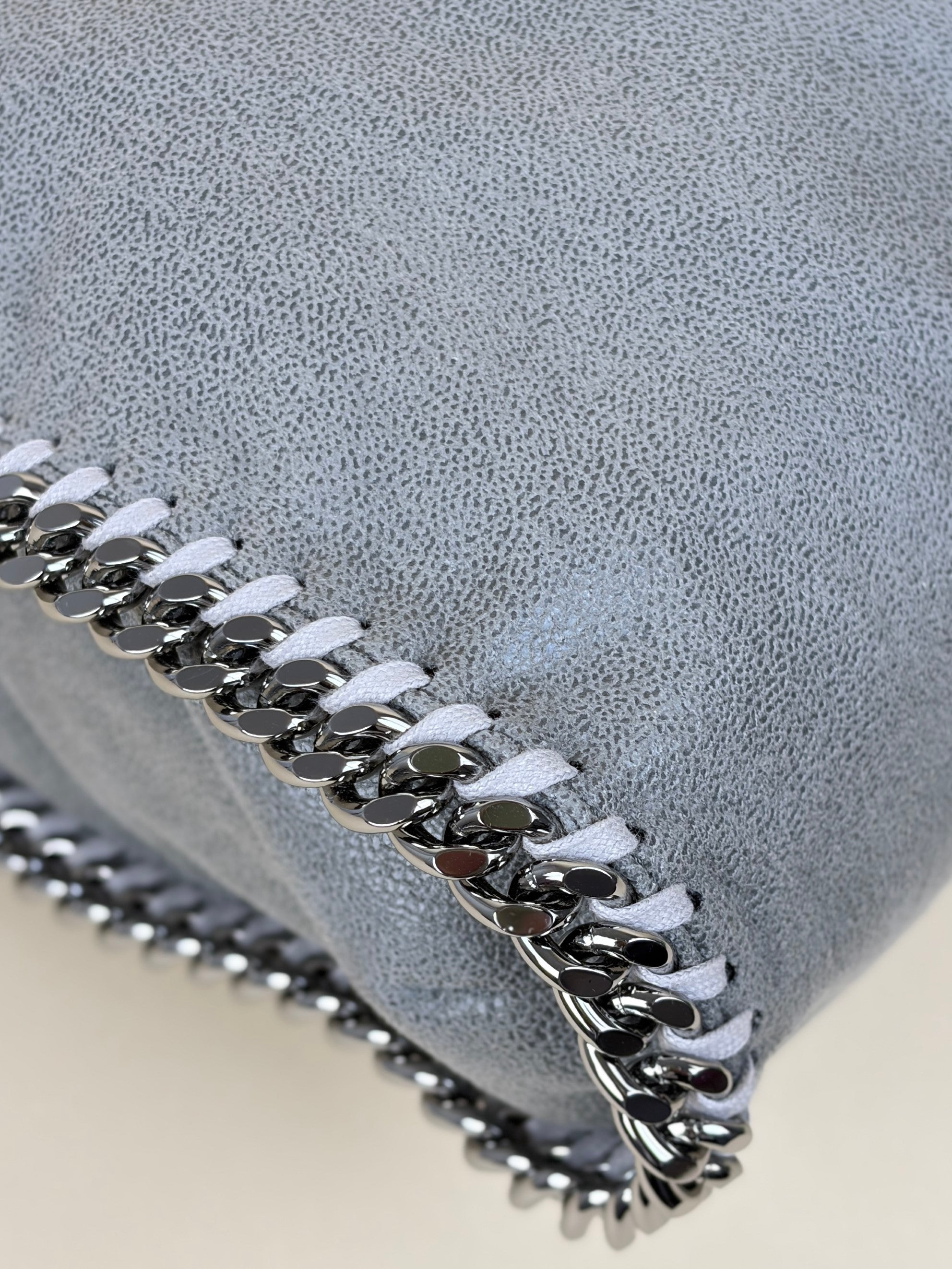 Stella Mccartney Grey Falabella Fold Over Tote Bag