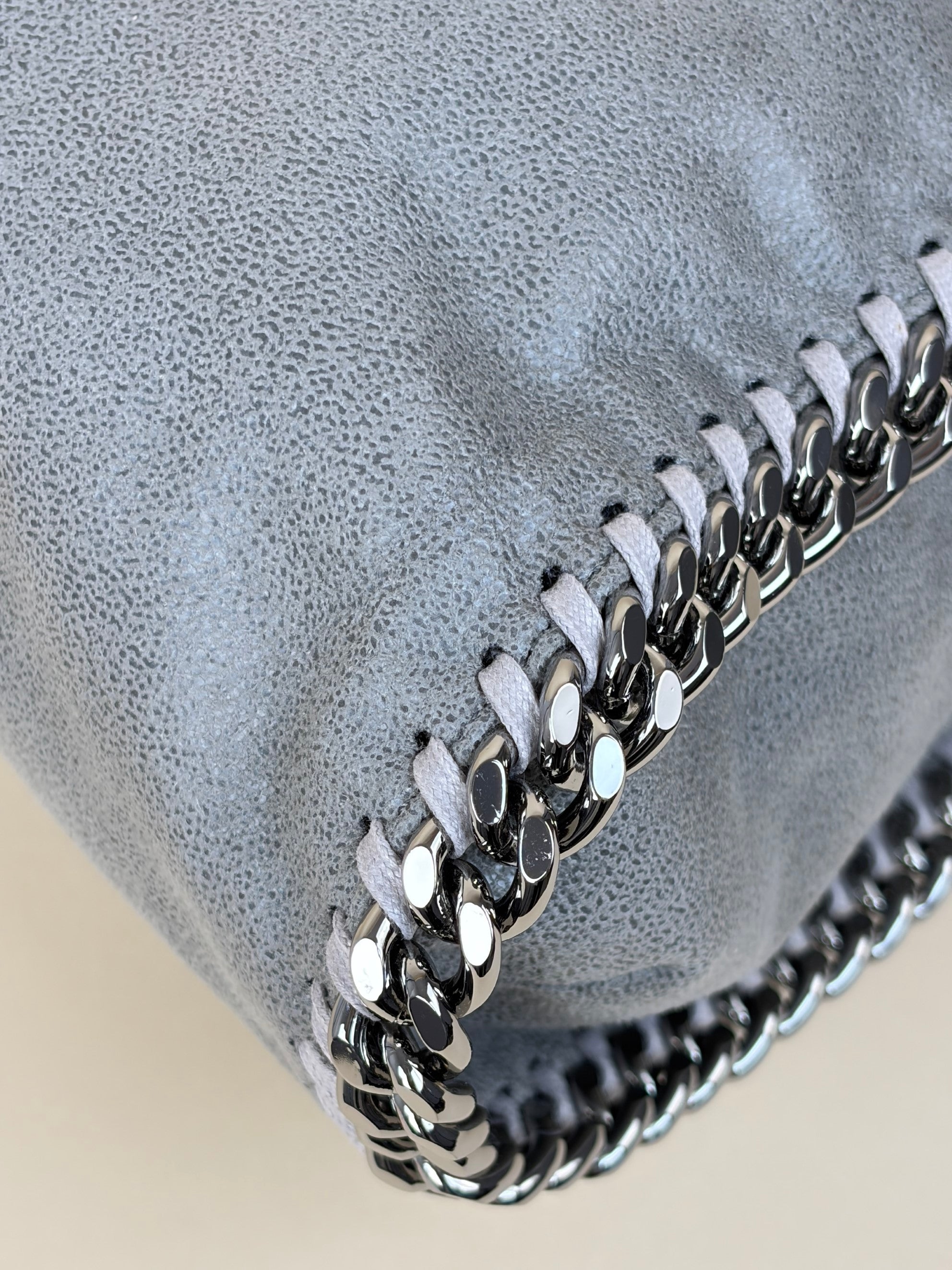 Stella Mccartney Grey Falabella Fold Over Tote Bag