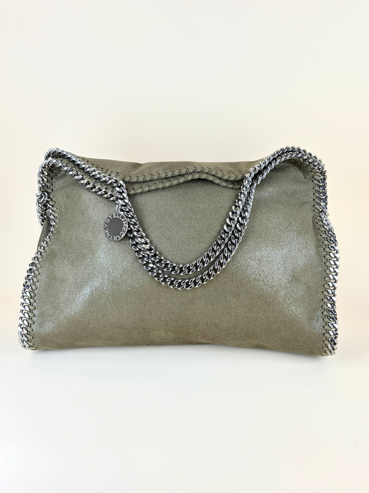 Stella McCartney black Falabella fold over silver Bag