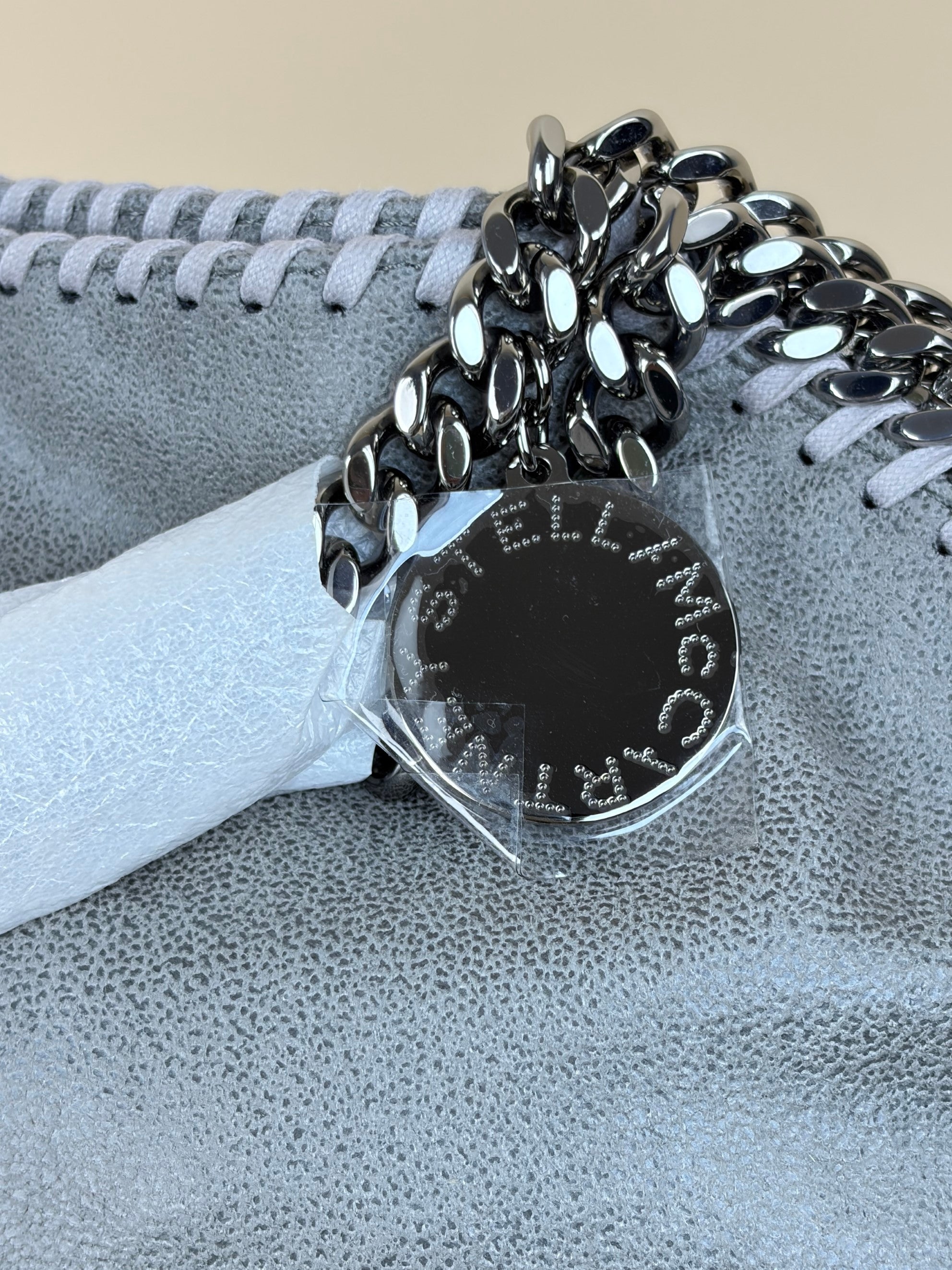 Stella Mccartney Grey Falabella Fold Over Tote Bag