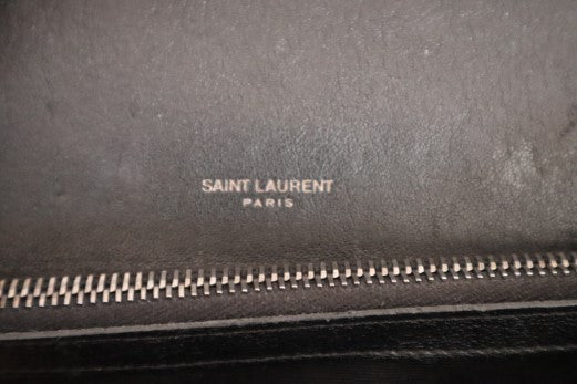 YSL Black College Medium Top Handle Crossbody Bag