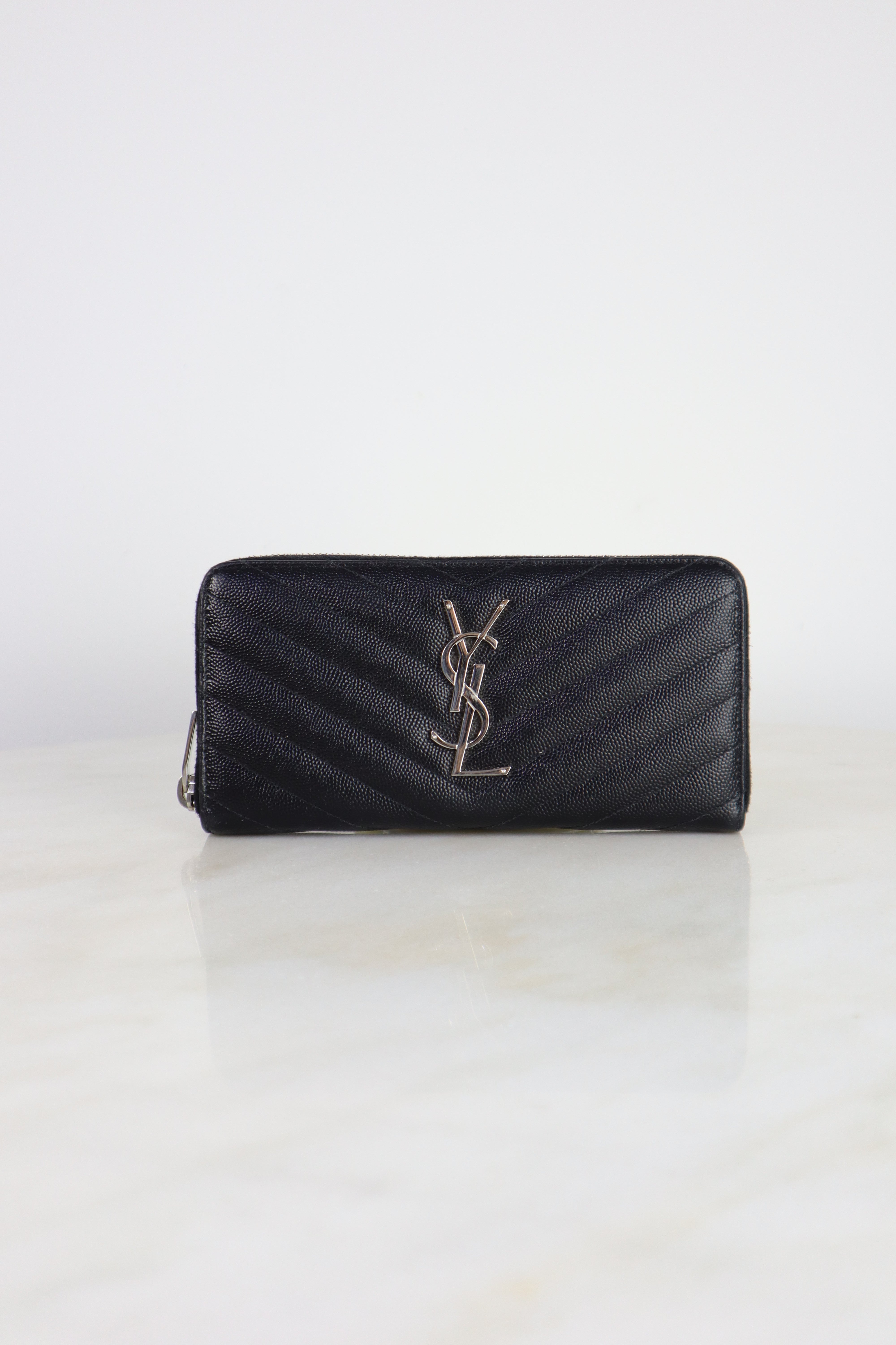 YSL Black Long Wallet
