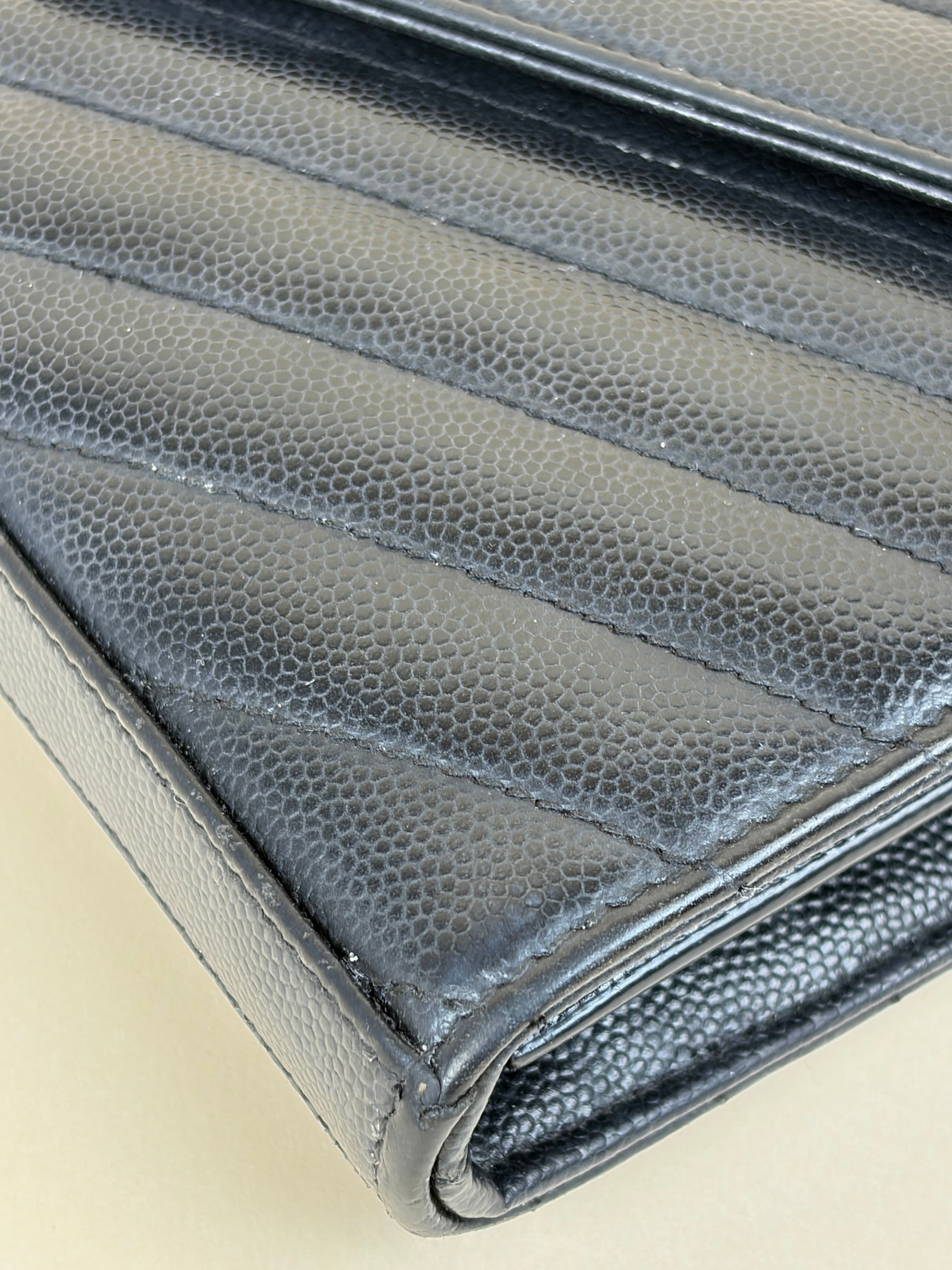 YSL Black Classic Cassandre Chain Wallet
