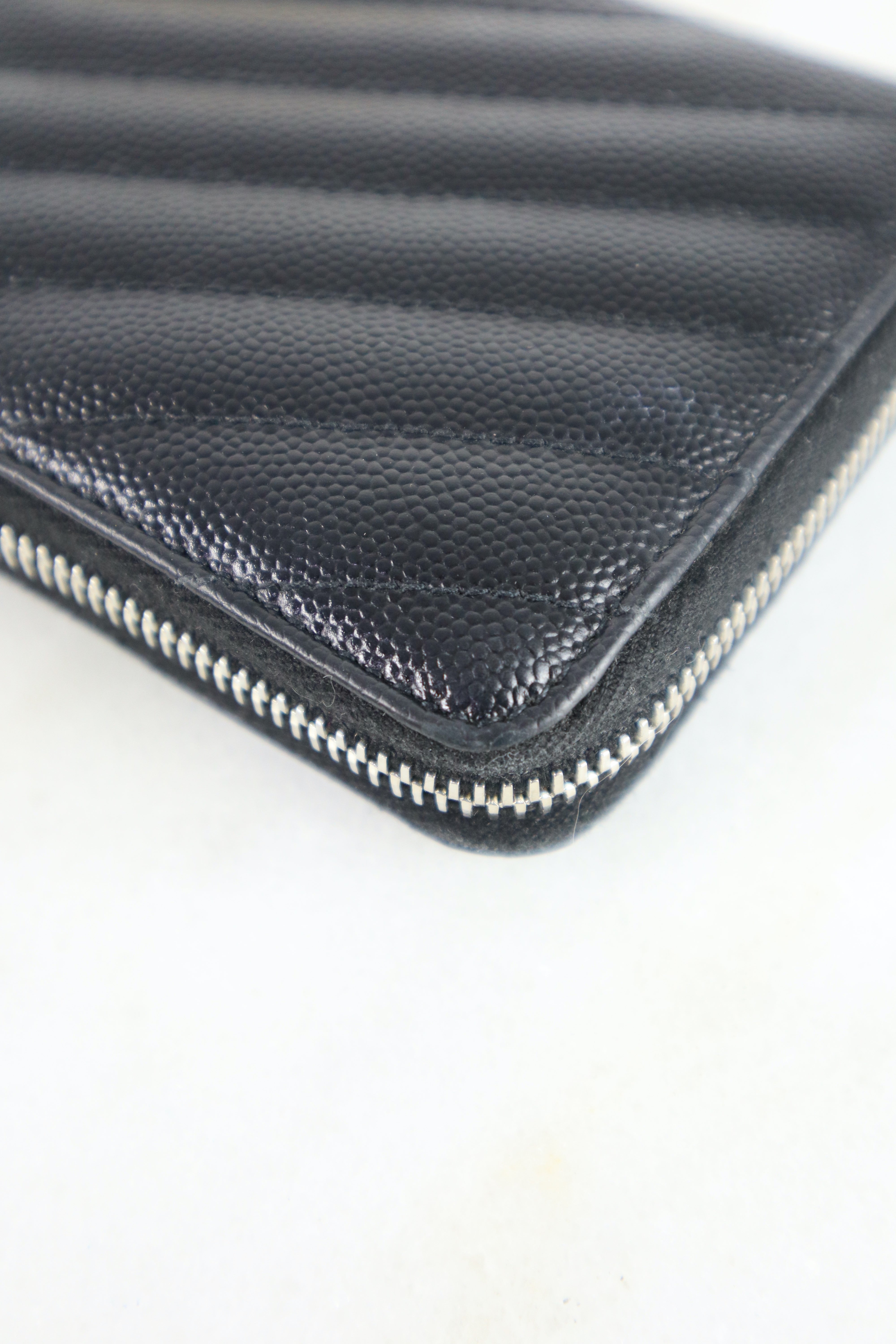 YSL Black Long Wallet