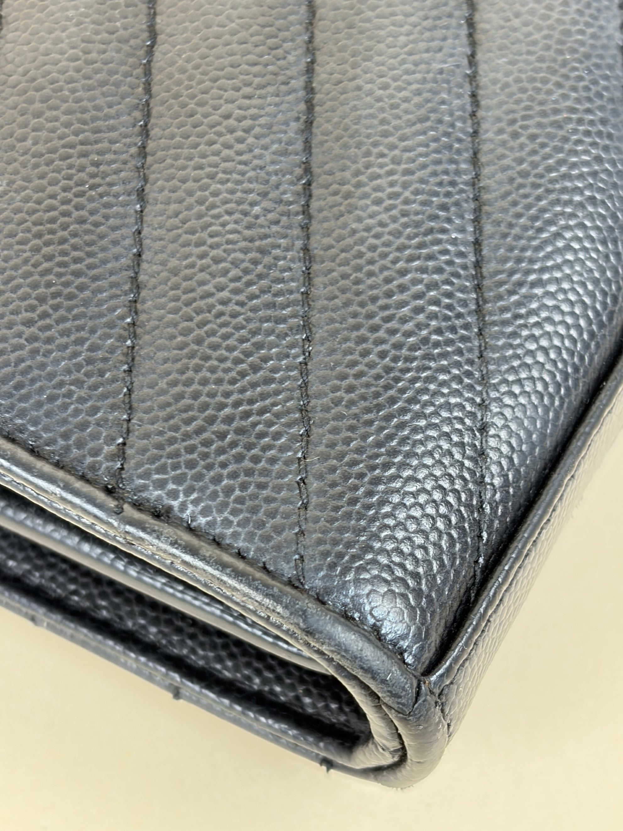 YSL Black Classic Cassandre Chain Wallet