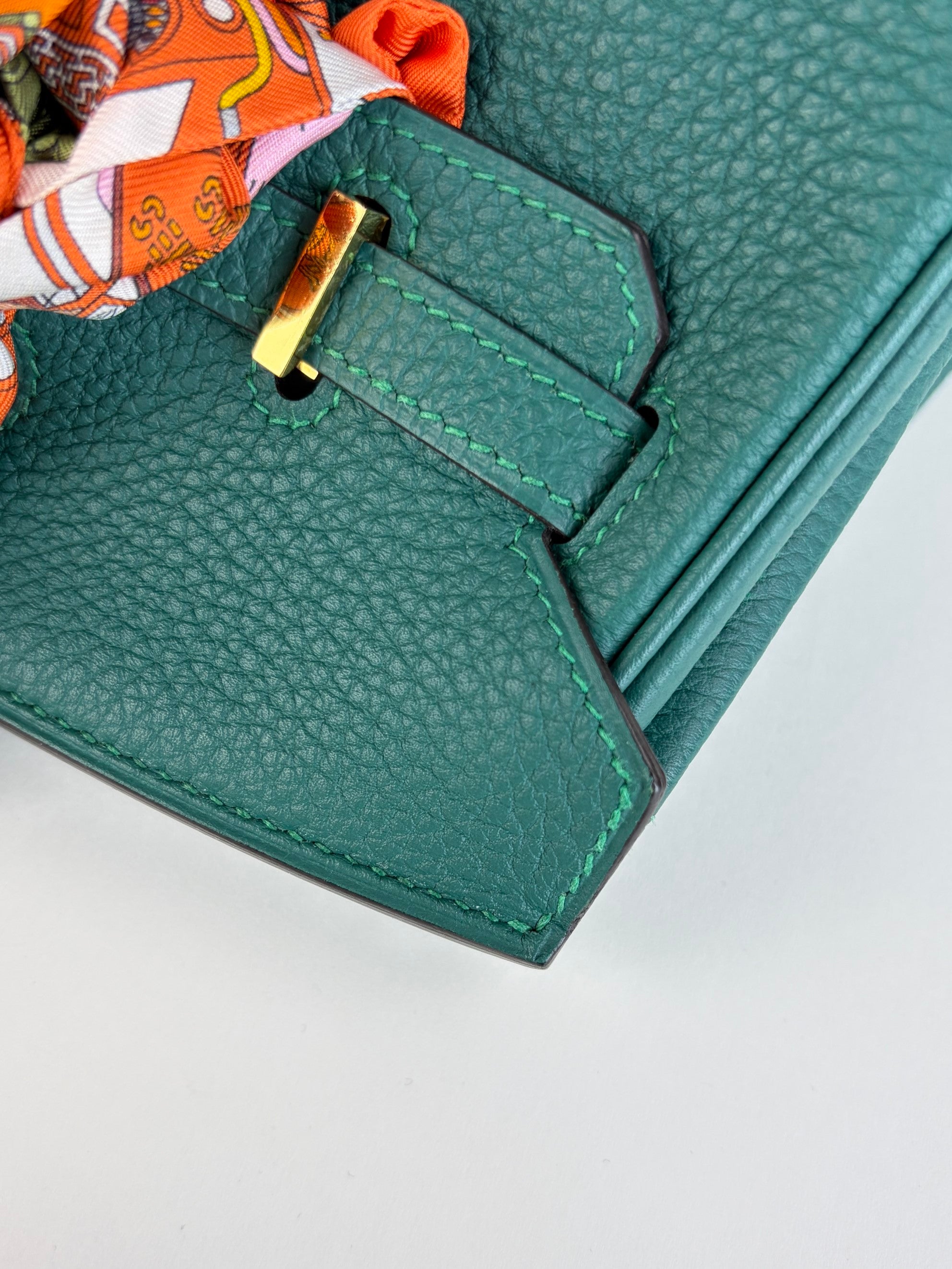 Hermes malachite Togo Birkin 25 tote bag
