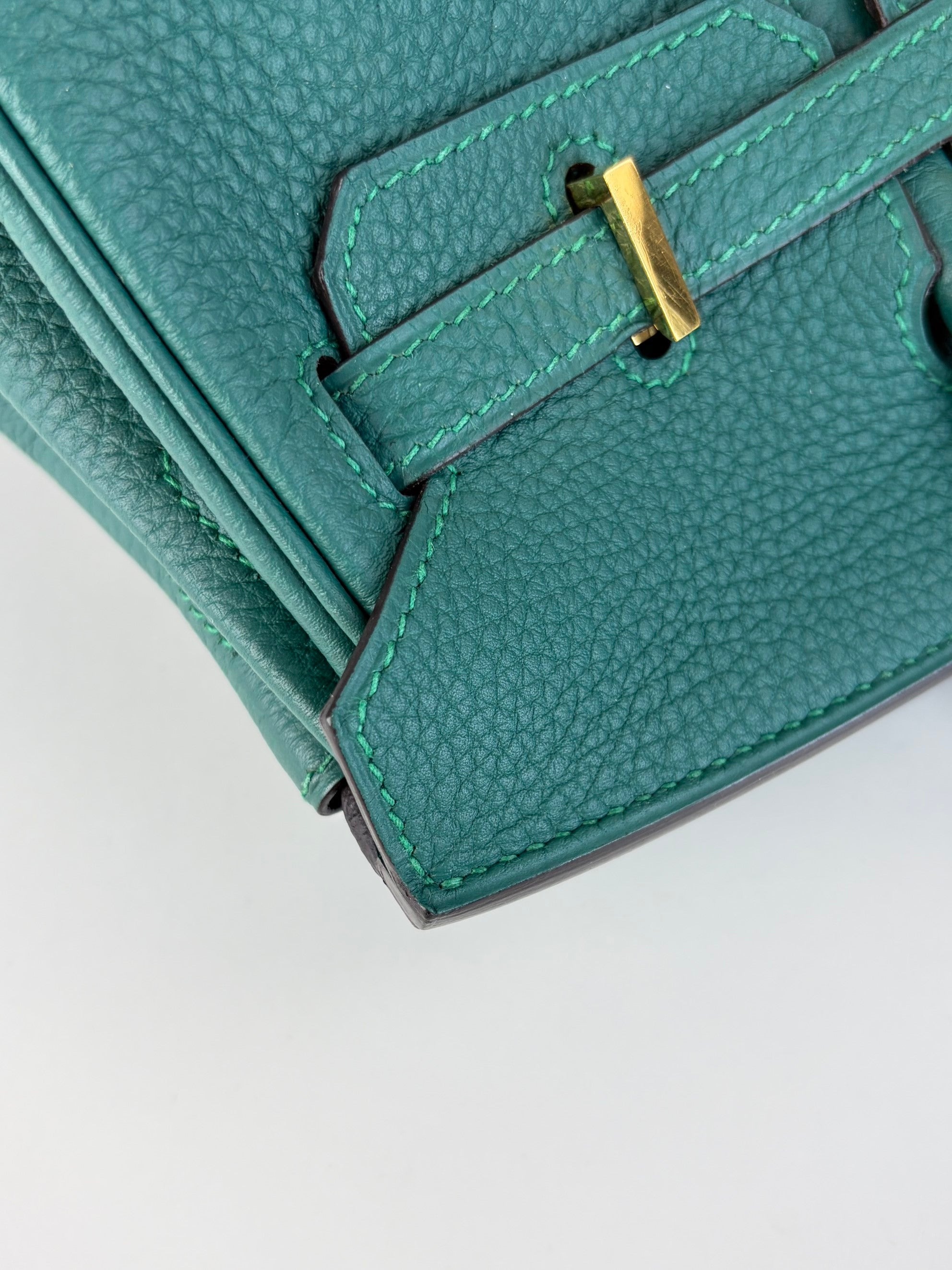 Hermes malachite Togo Birkin 25 tote bag