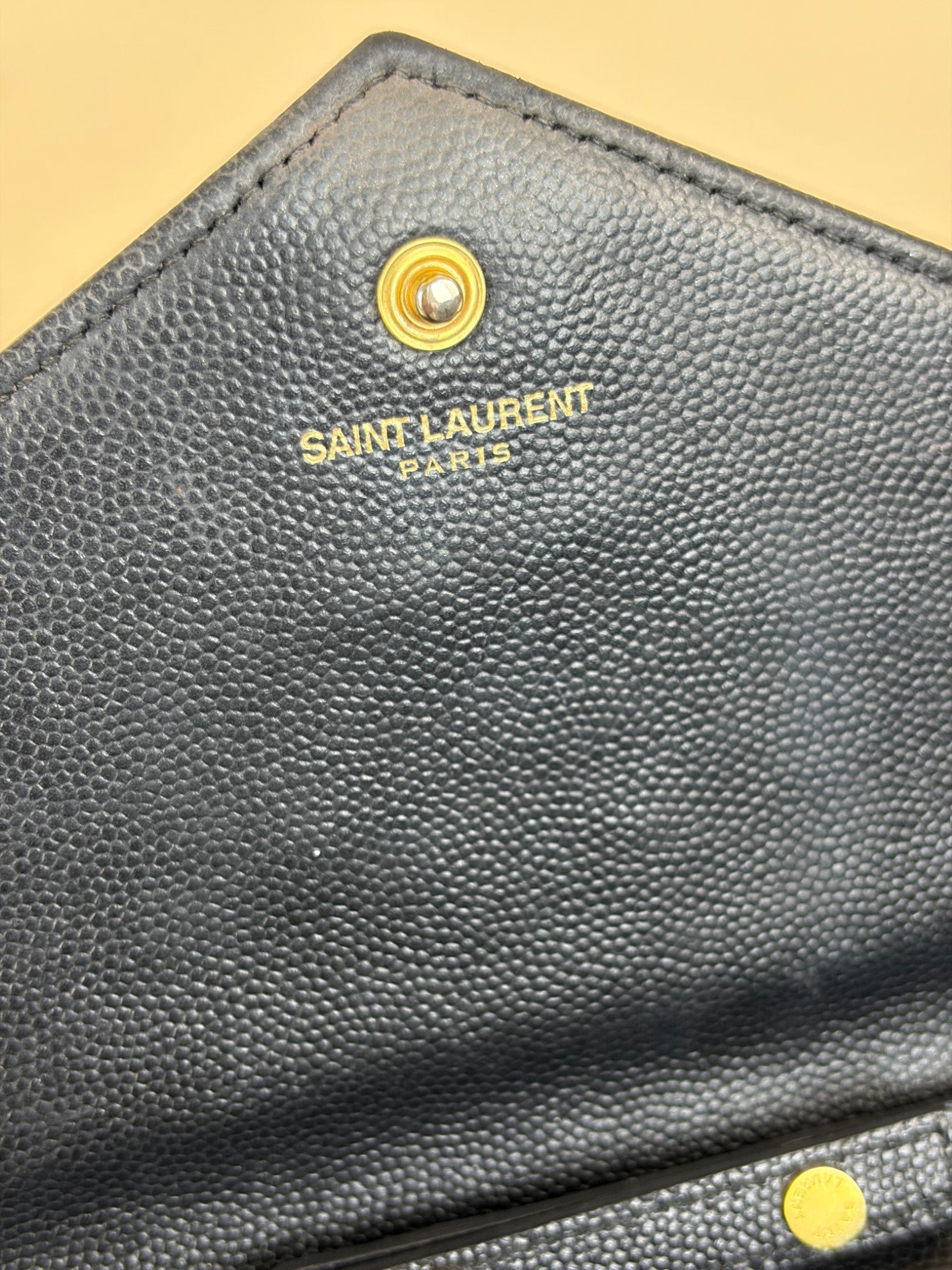 YSL Black Classic Cassandre Chain Wallet