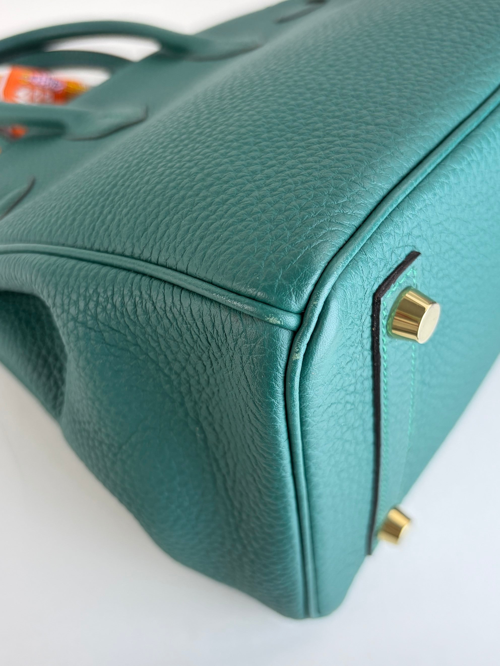 Hermes malachite Togo Birkin 25 tote bag