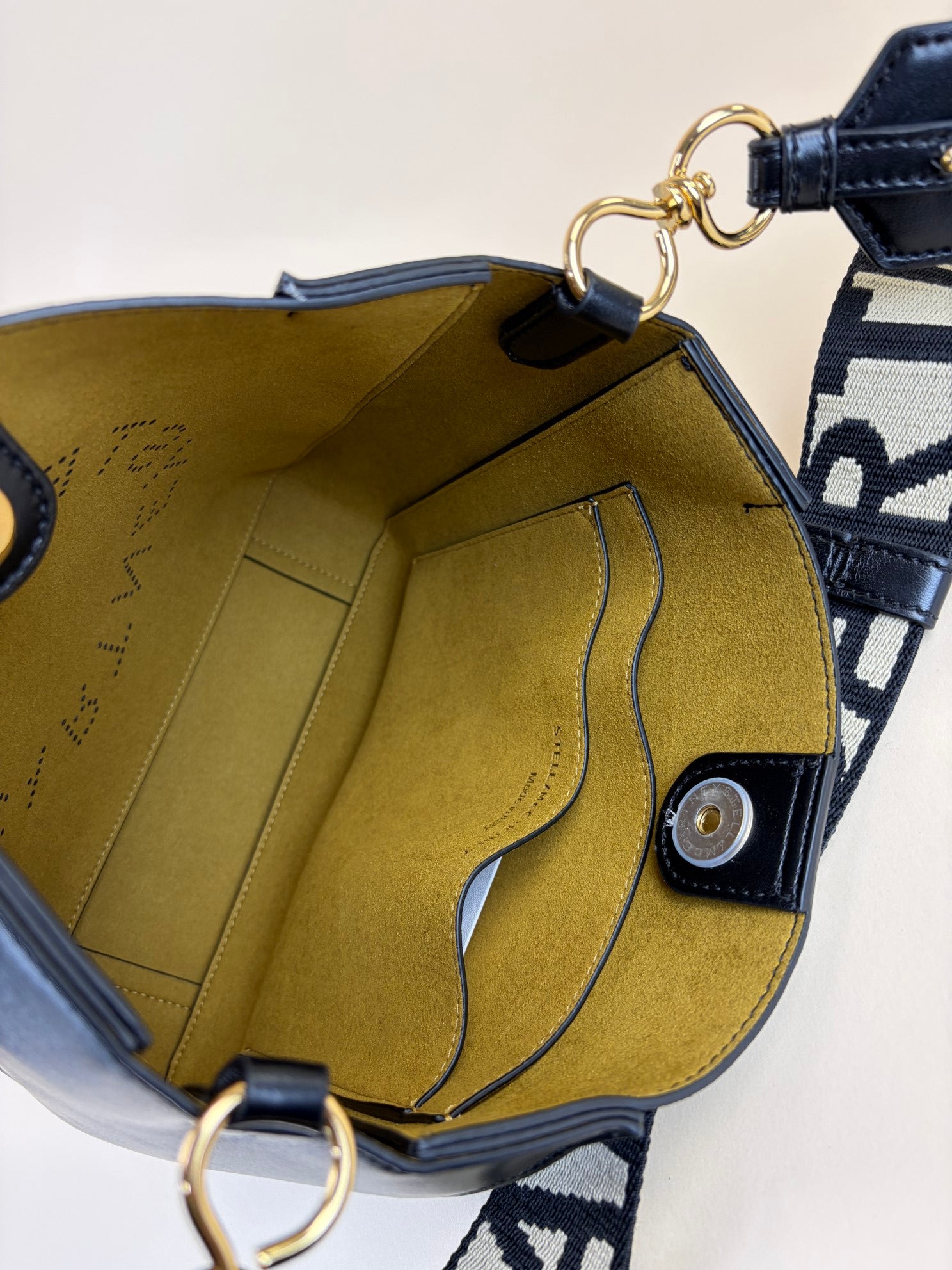 Stella Mccartney Black Logo Crossbody Bag