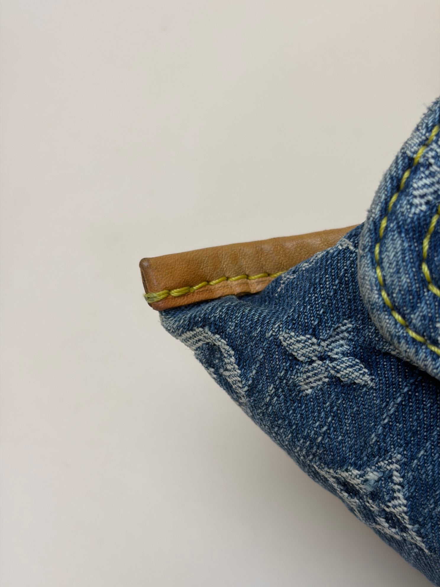 louis Vuitton blue monogram denim sac plat tote bag