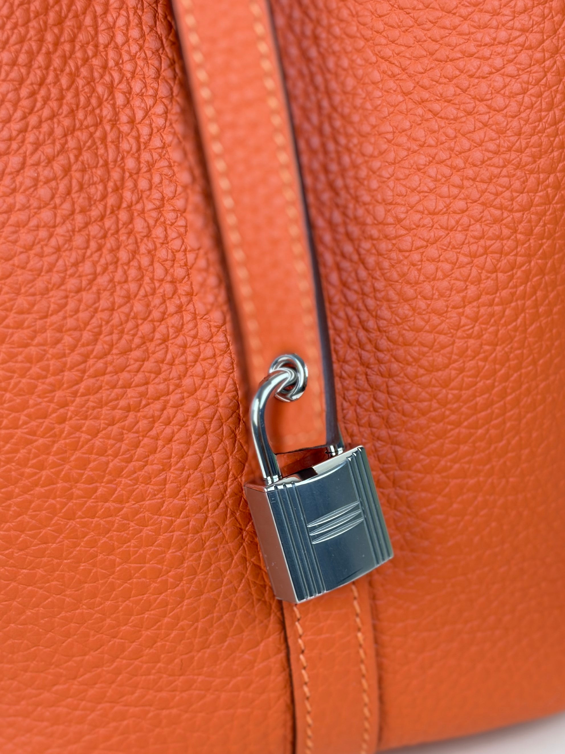 Hermes Orange Poppy Picotin Lock 18 Bag