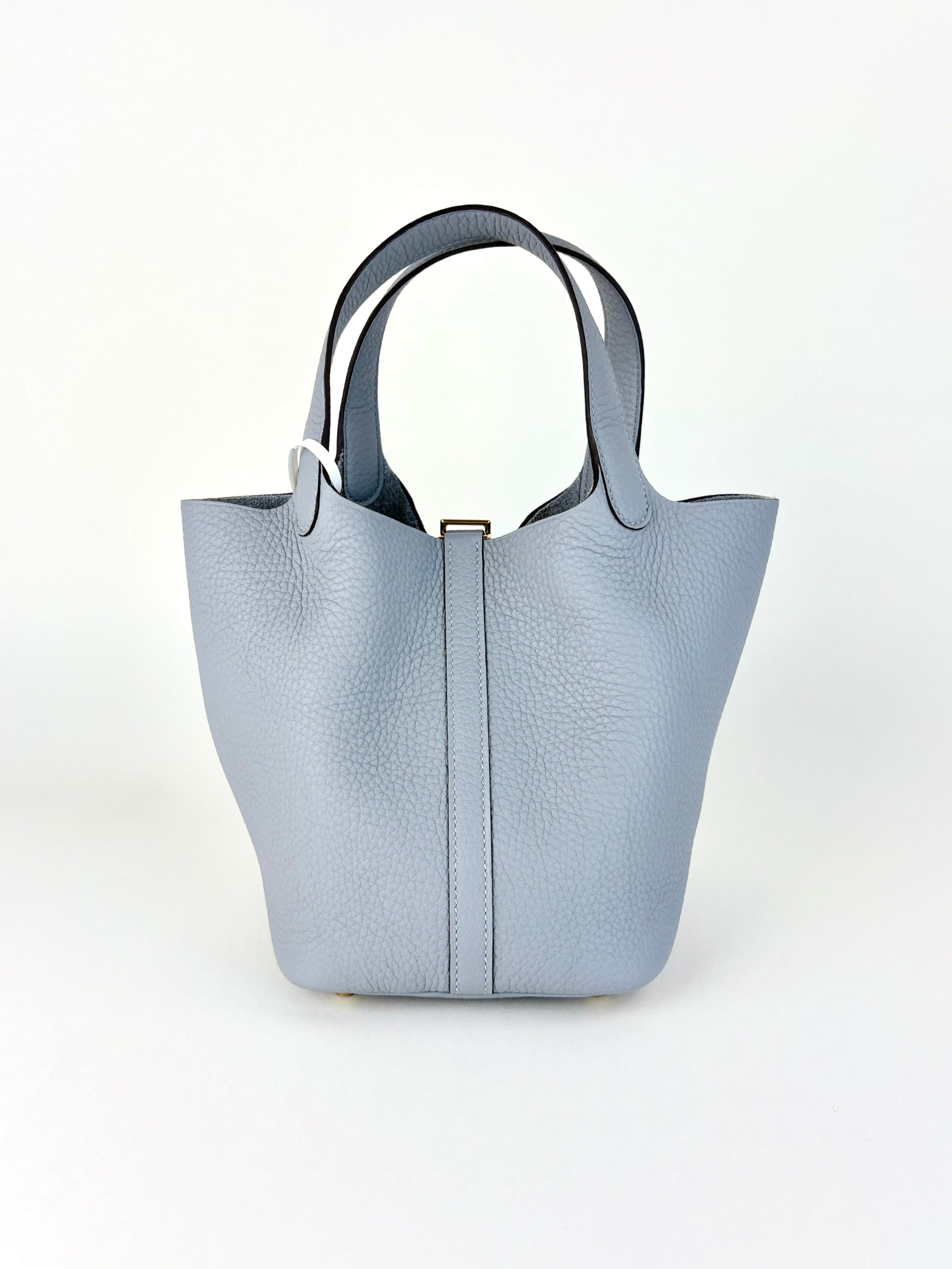 Hermes gris pant tin Tauillon Clemence picoting lock 18 bag