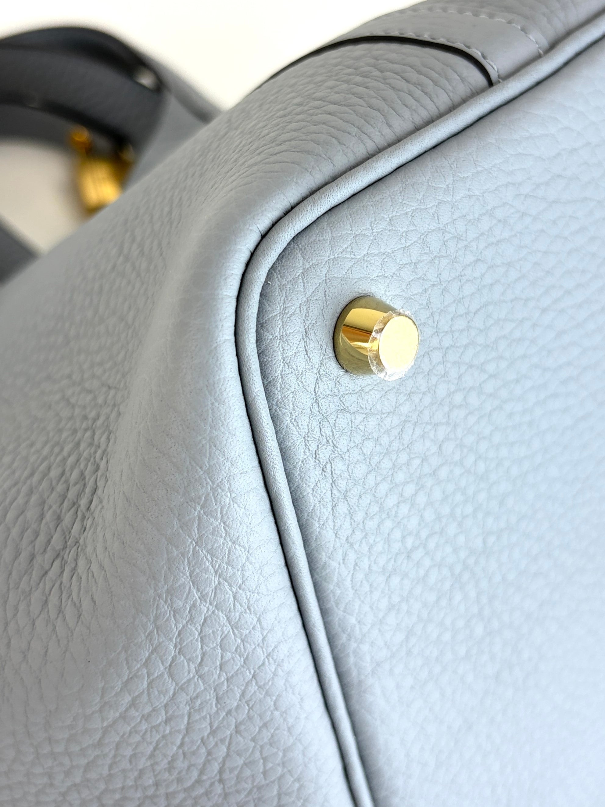 Hermes gris pant tin Tauillon Clemence picoting lock 18 bag
