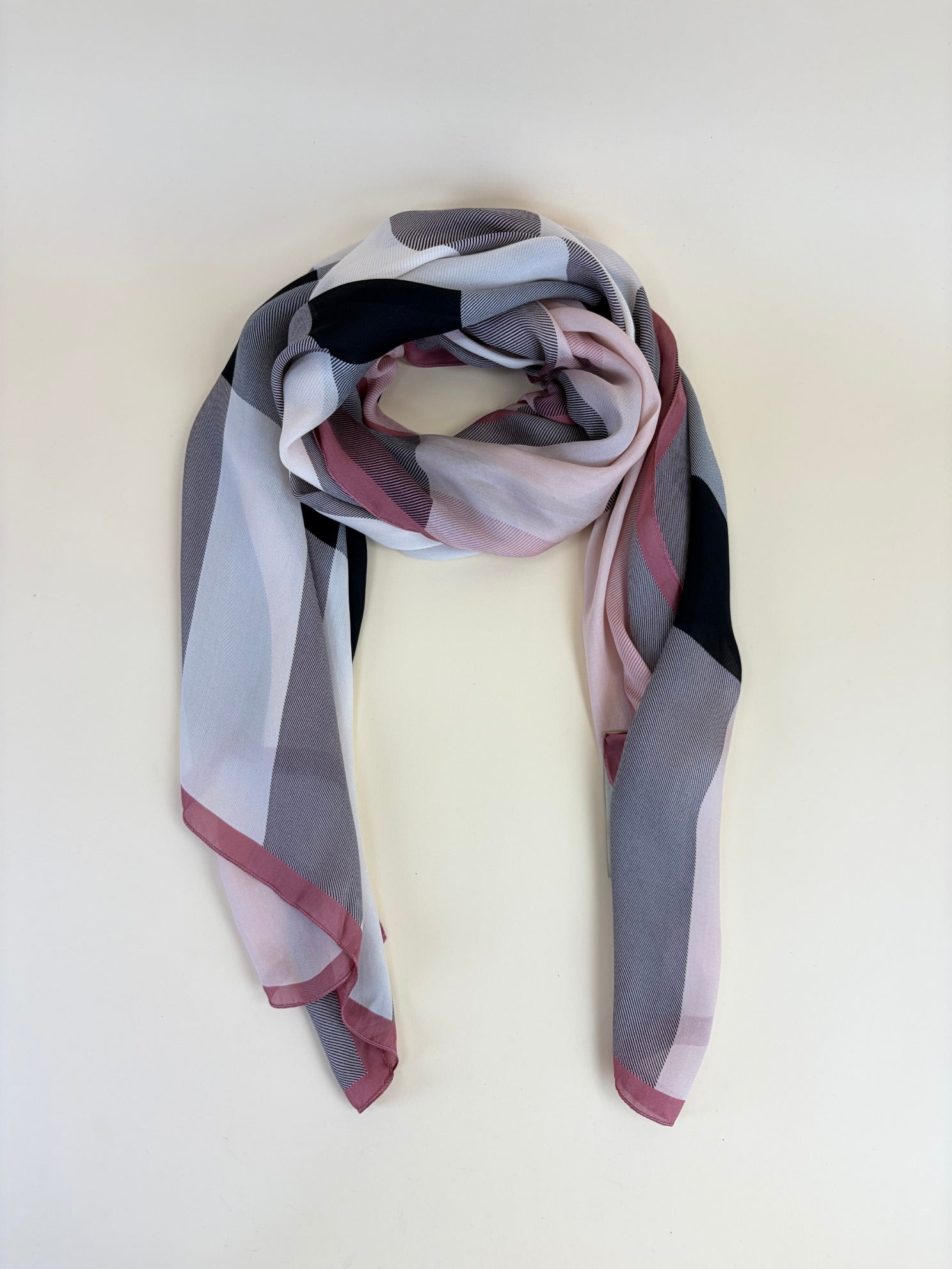 Burberry Pink Giant Check Silk Scarf