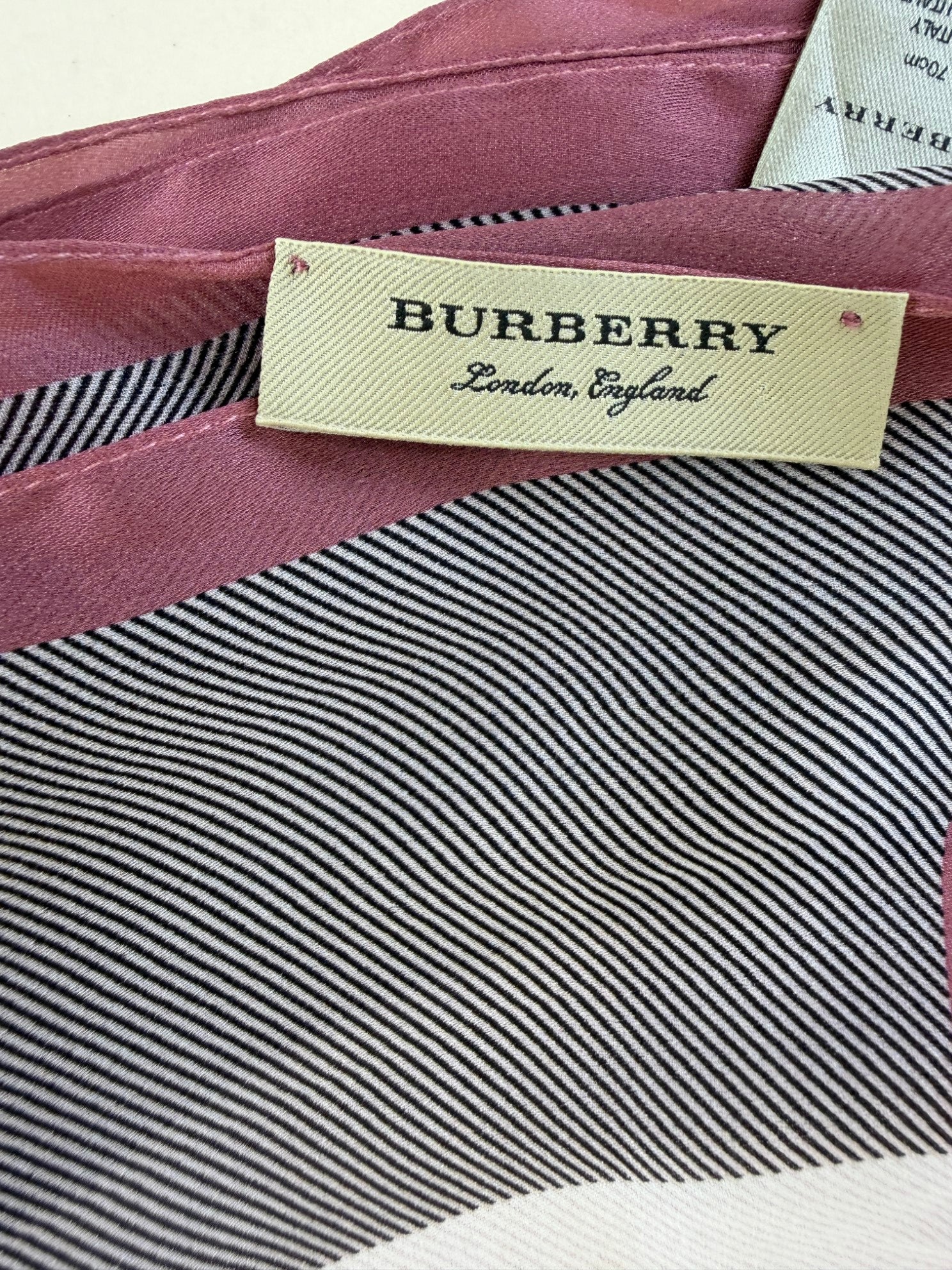 Burberry Pink Giant Check Silk Scarf