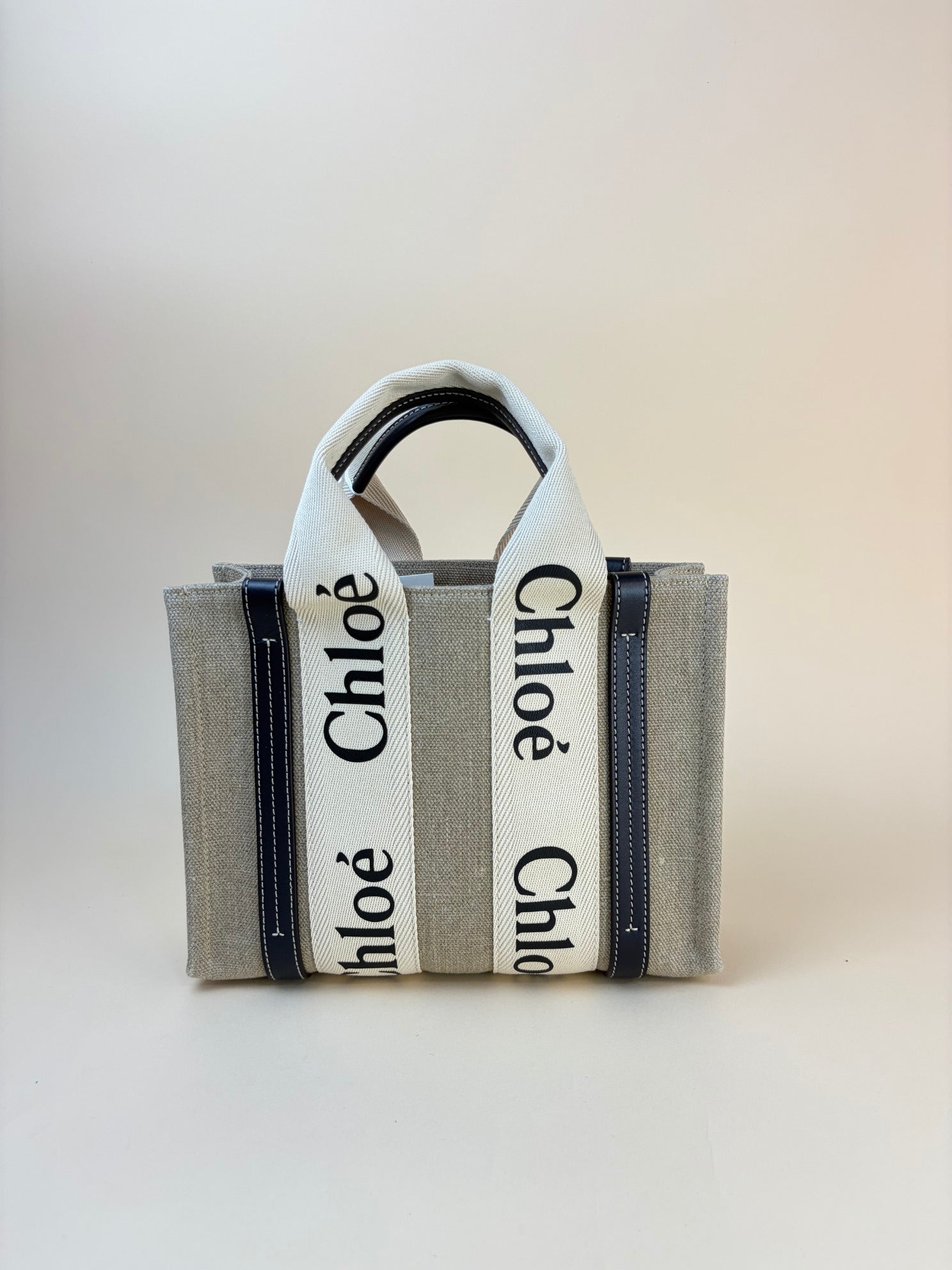 Chloe Bicolor Woody Small Tote Bag