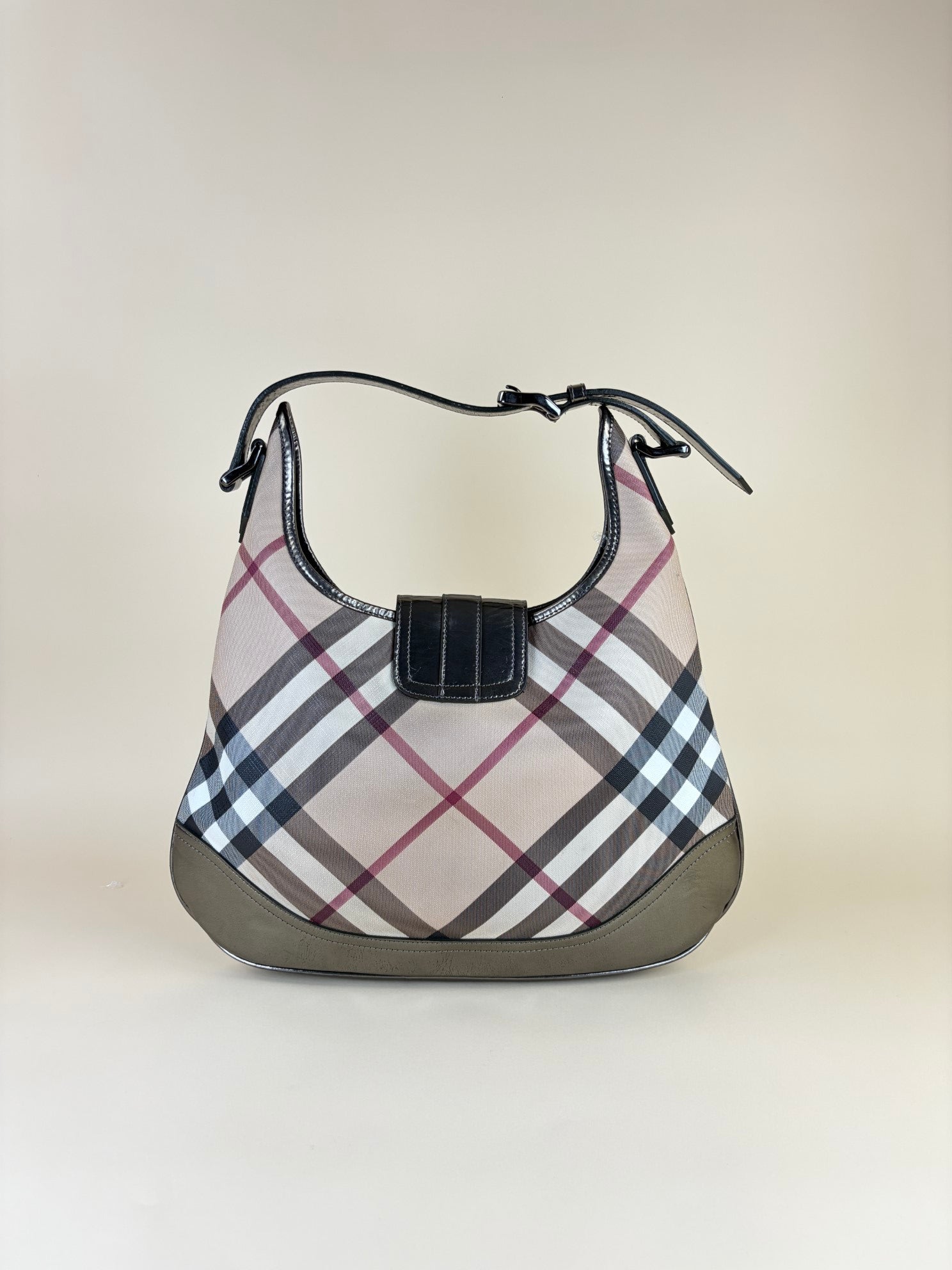 Burberry Nova Check Metallic Hobo Brook Bag