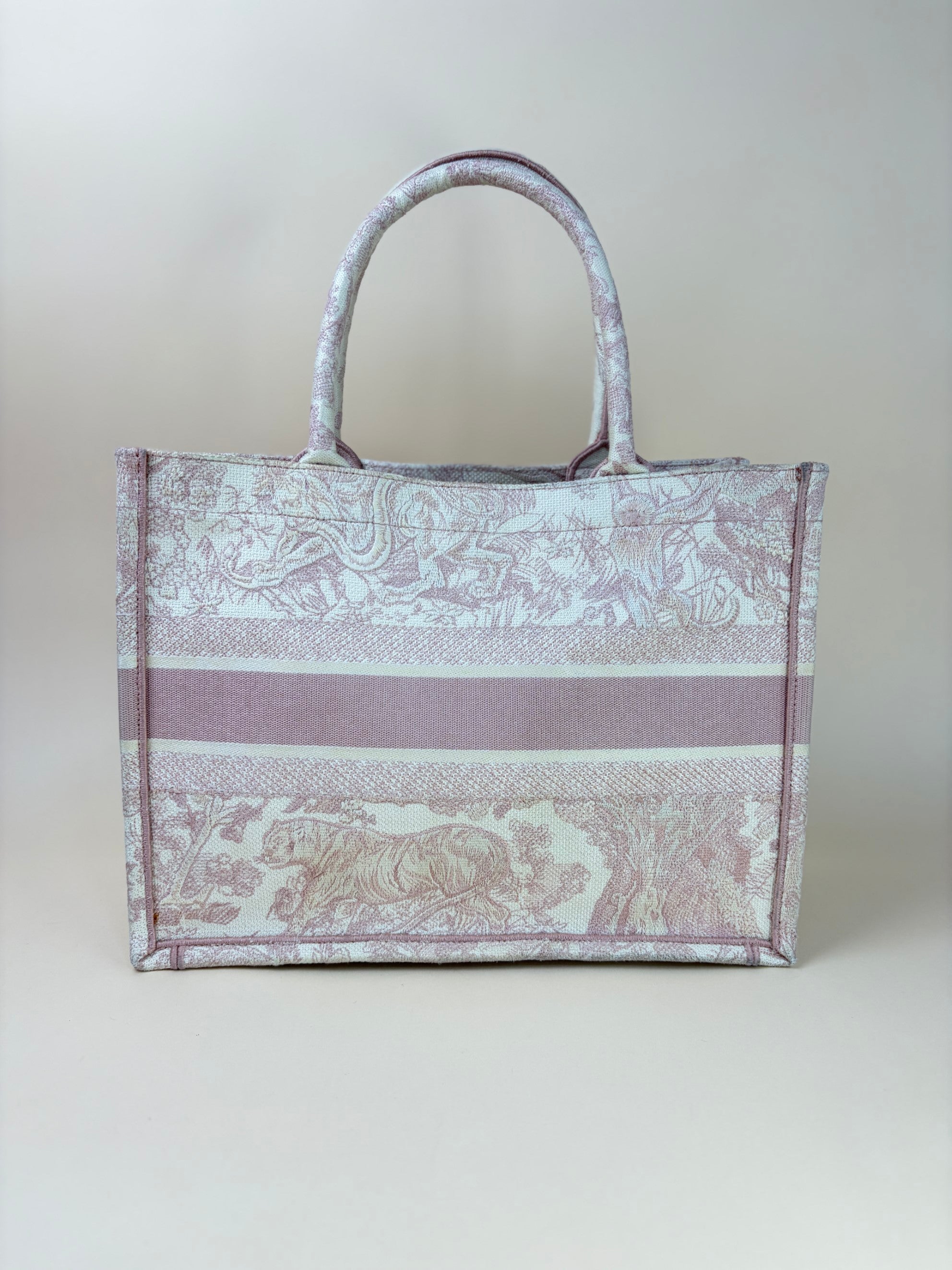 Christian Dior pink book tote medium canvas