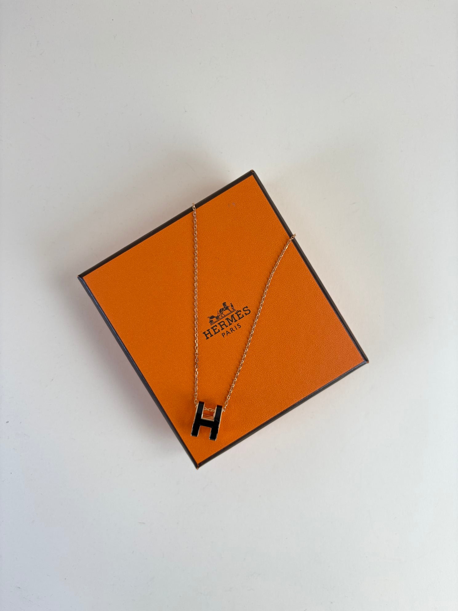 Hermes Noir Mini Pop H Pendant