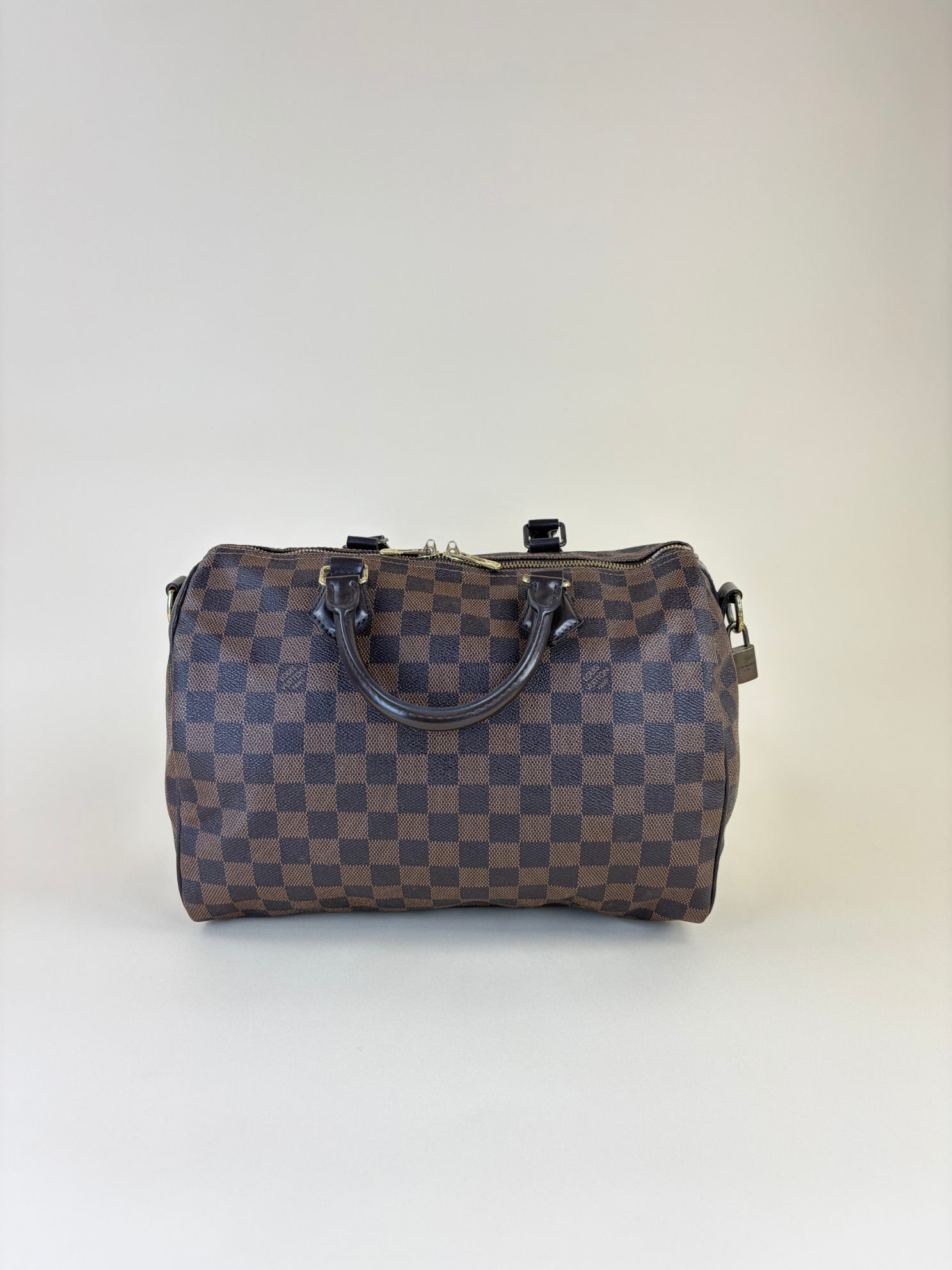 Louis Vuitton Damier Ebene Bandouliere Speedy 30 Bag with Strap