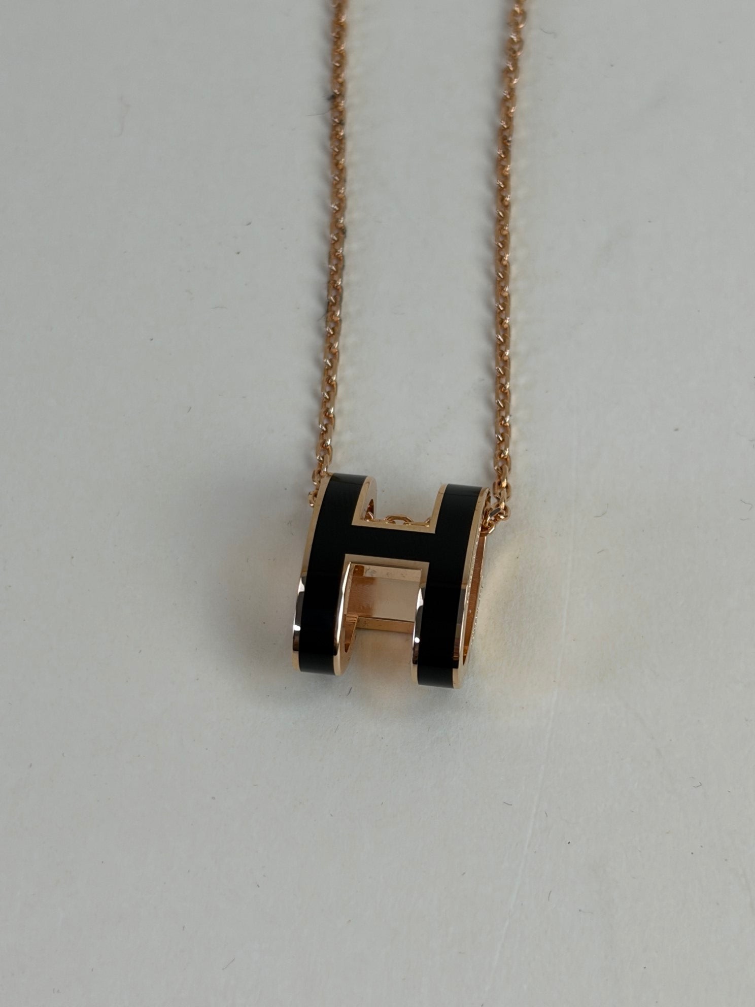 Hermes Noir Mini Pop H Pendant